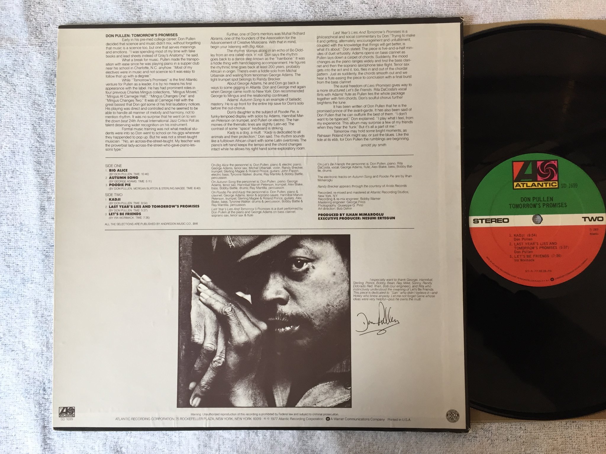 Omslagsbild för skivan DON PULLEN tomorrow’s promises LP -77 US ATLANTIC SD 1699