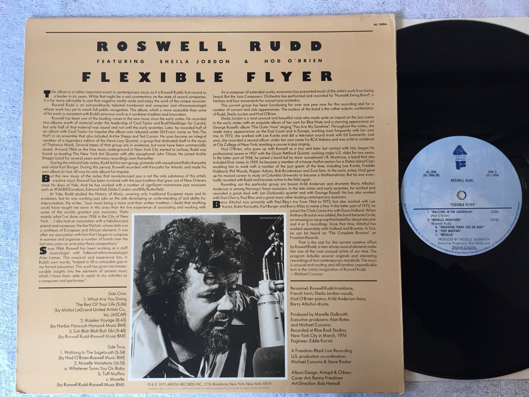 Omslagsbild för skivan ROSWELL RUDD flexible flyer LP -75 US ARISTA AL-1006