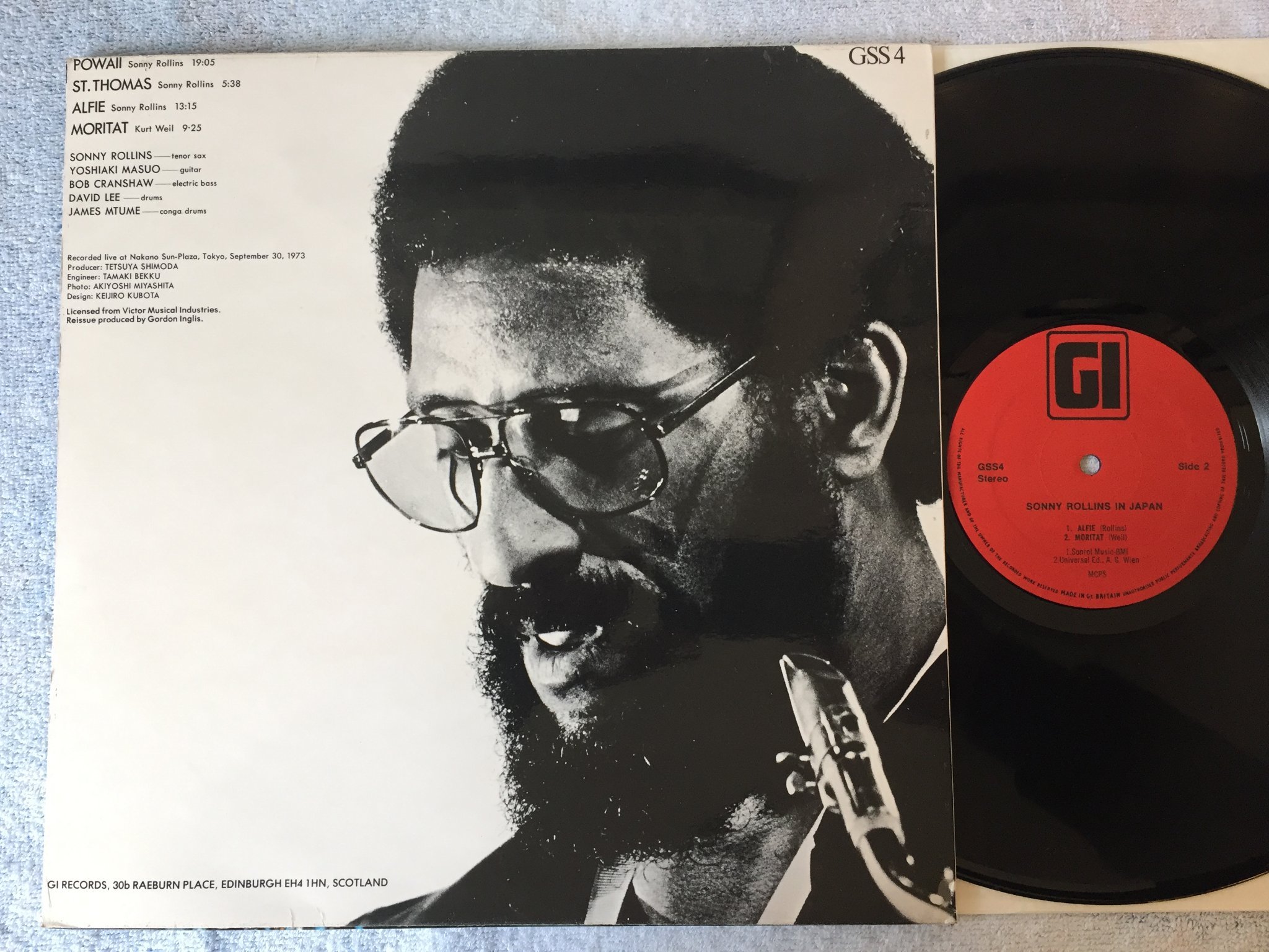 Omslagsbild för skivan SONNY ROLLINS in Japan LP UK GI RECORDS GSS4