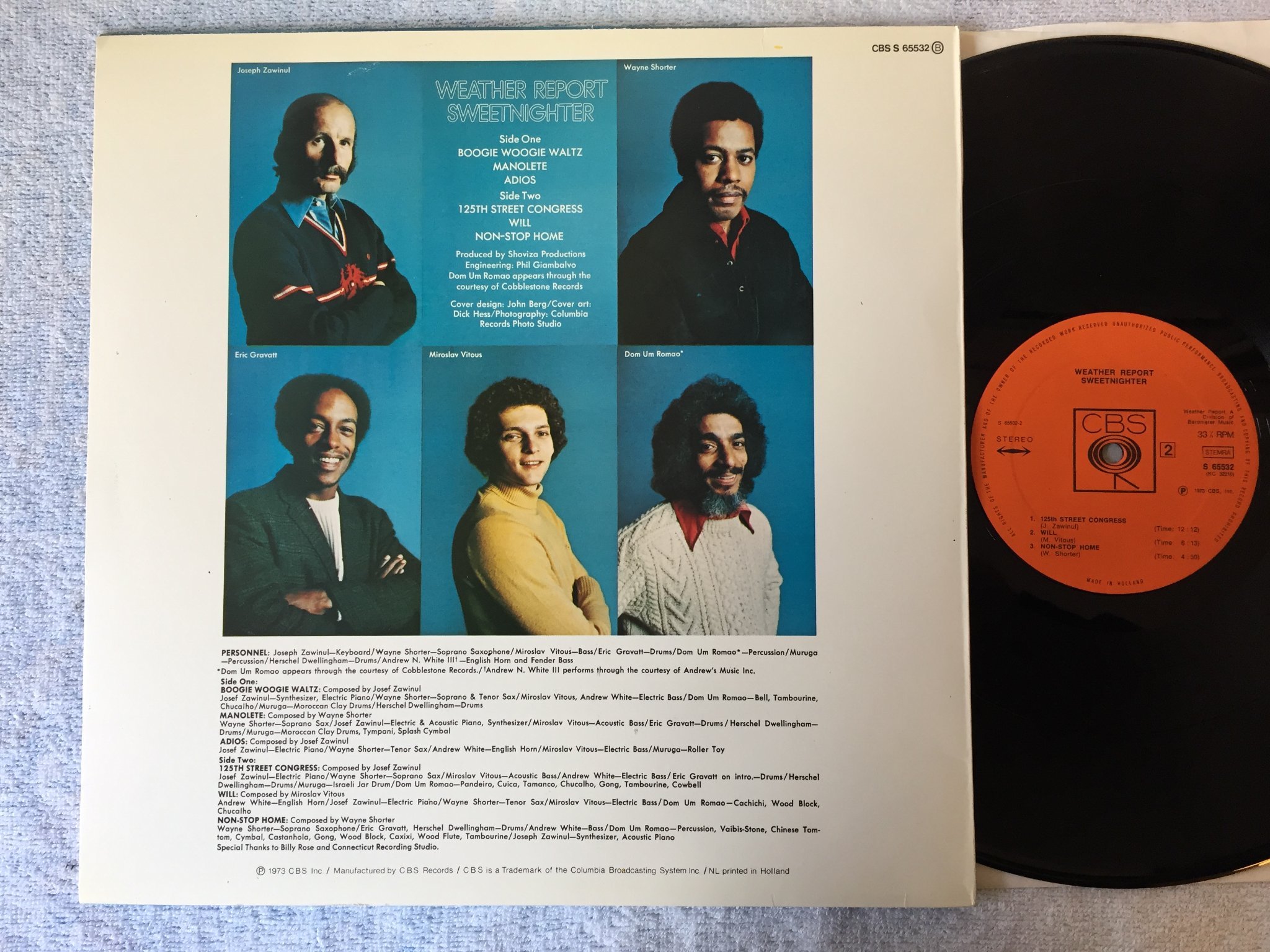 Omslagsbild för skivan WEATHER REPORT sweetnighter LP -73 Hol CBS 65532