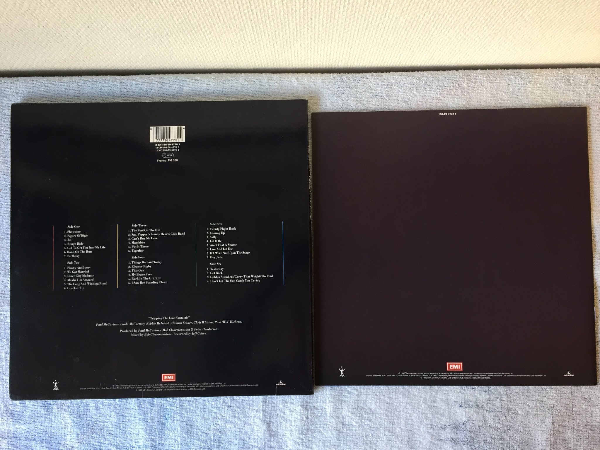 Omslagsbild för skivan PAUL McCARTNEY Tripping The Live Fantastic 3xLP -90 PARLOPHONE 198-79 4778 1