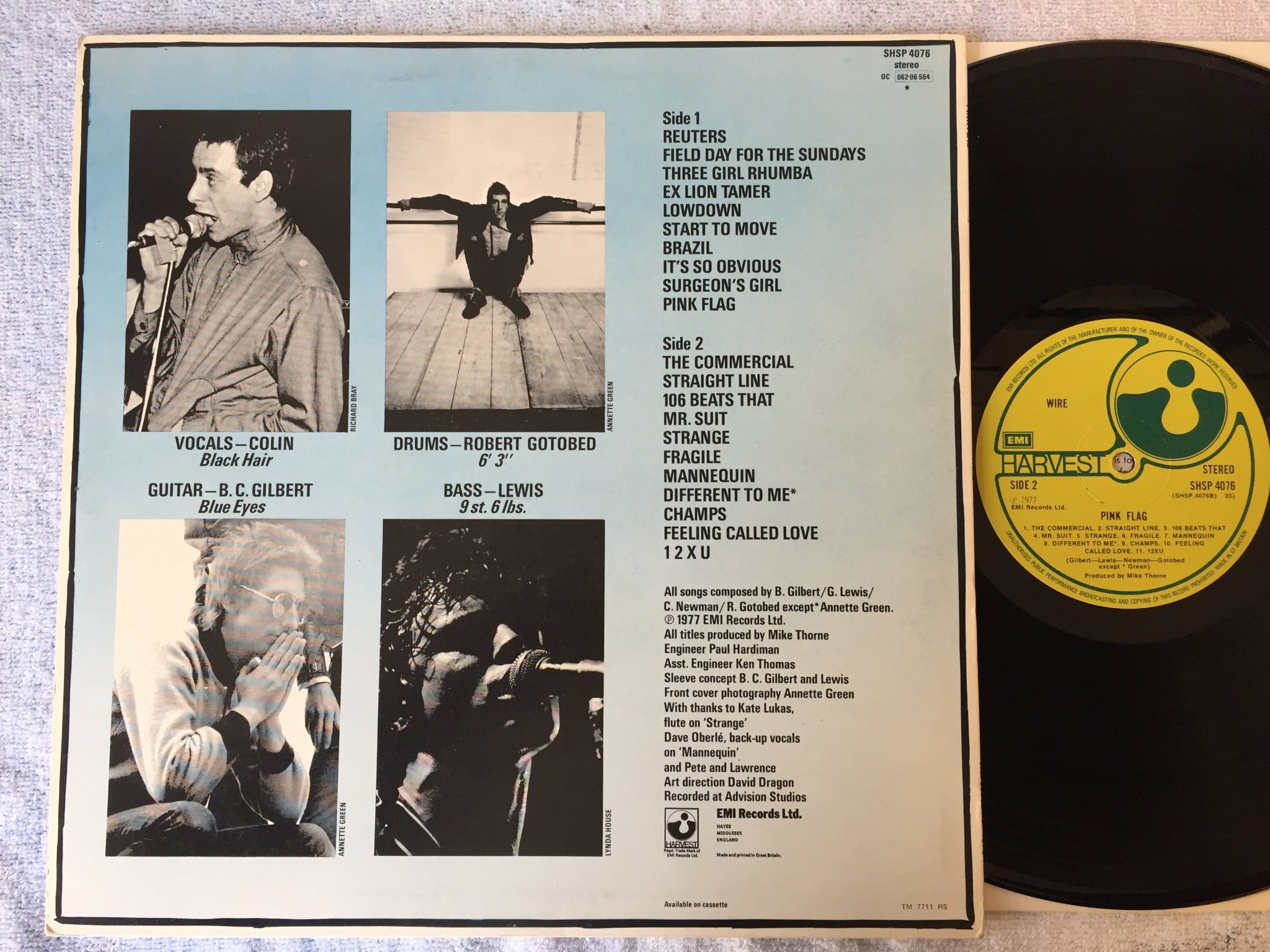 Omslagsbild för skivan WIRE pink flag LP -77 UK HARVEST SHSP 4076 very rare PUNK ! !