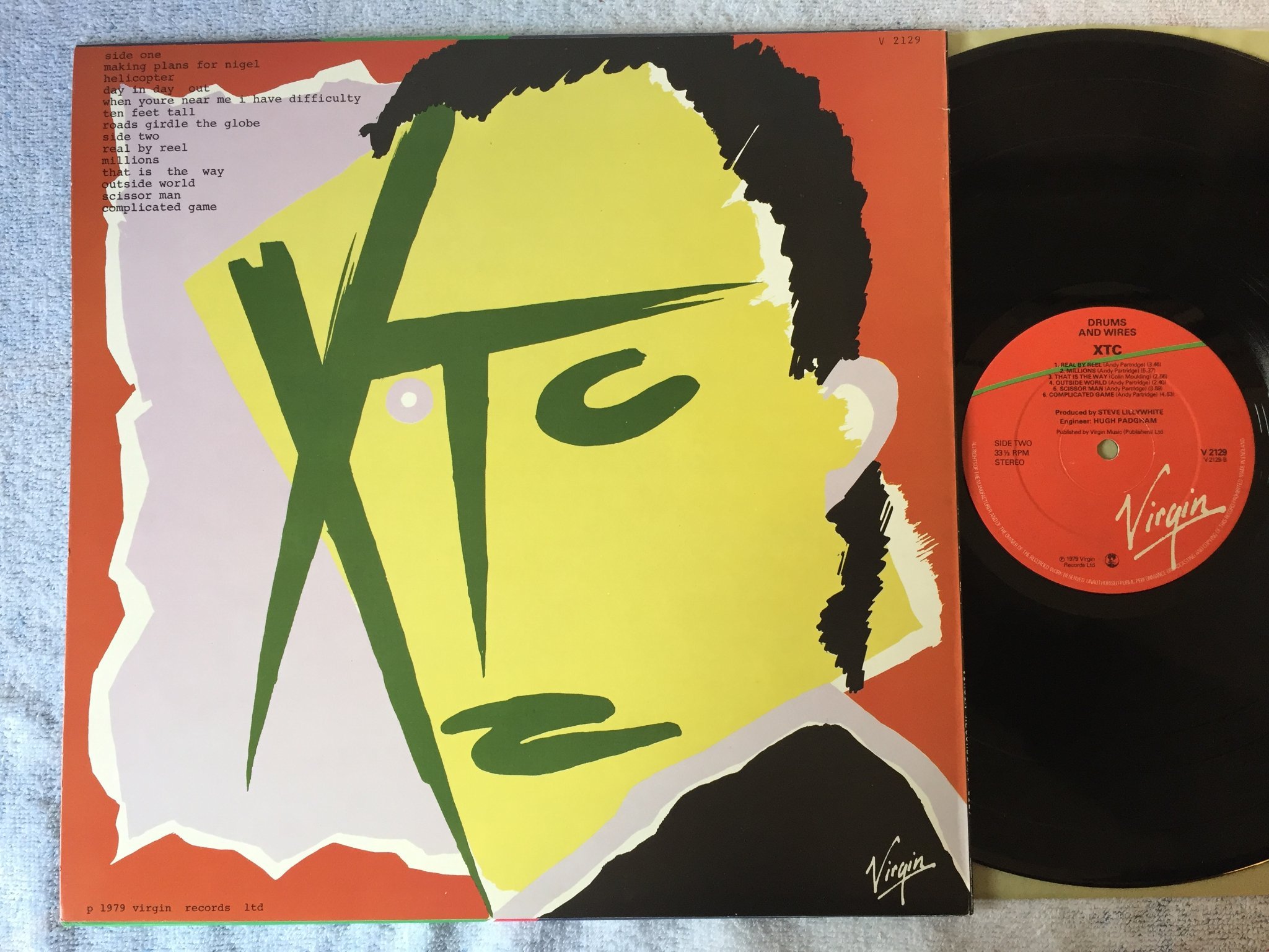 Omslagsbild för skivan XTC drums and wires LP -79 UK VIRGIN V2129