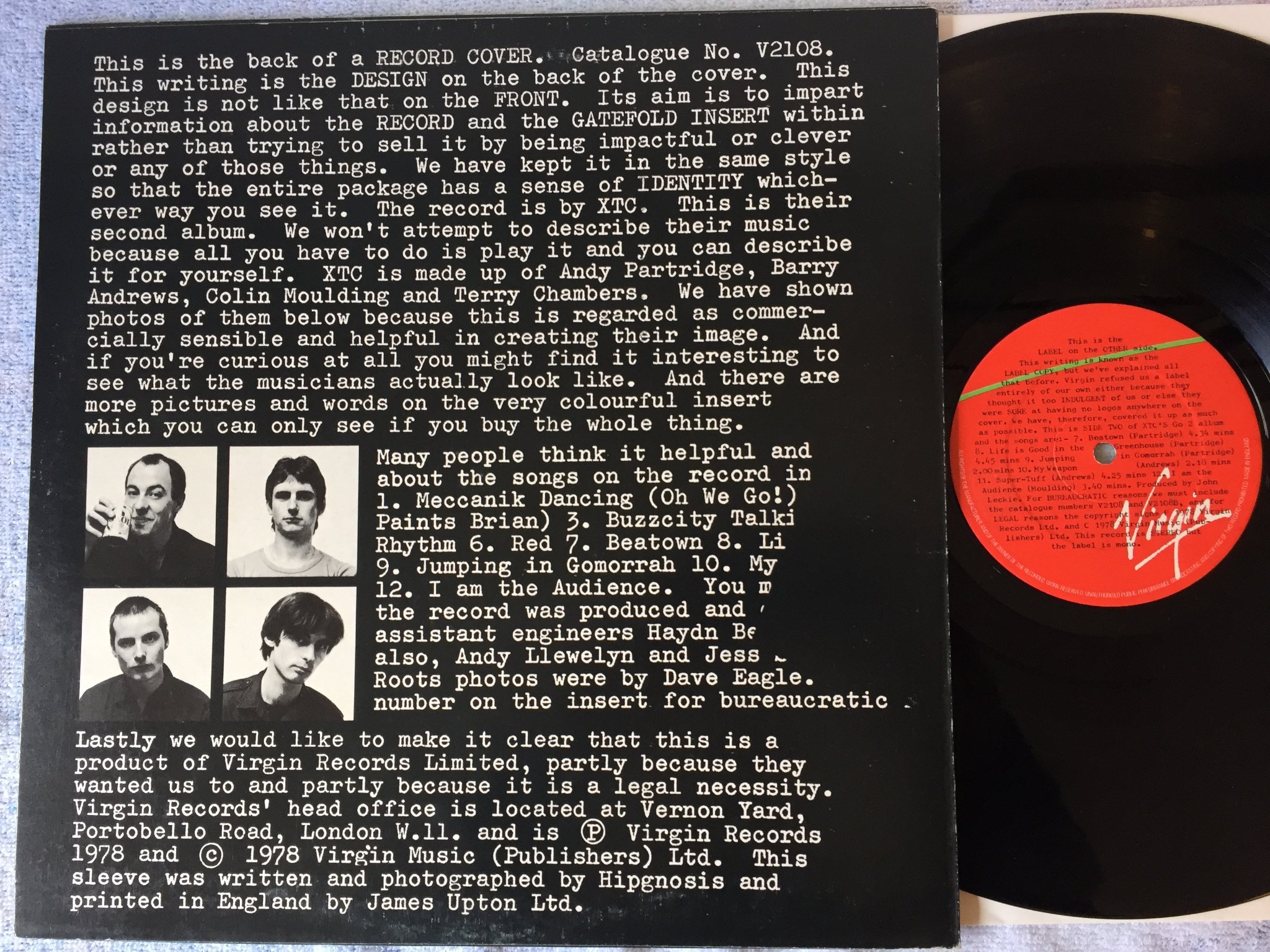 Omslagsbild för skivan XTC go 2 LP -78 UK VIRGIN V2108