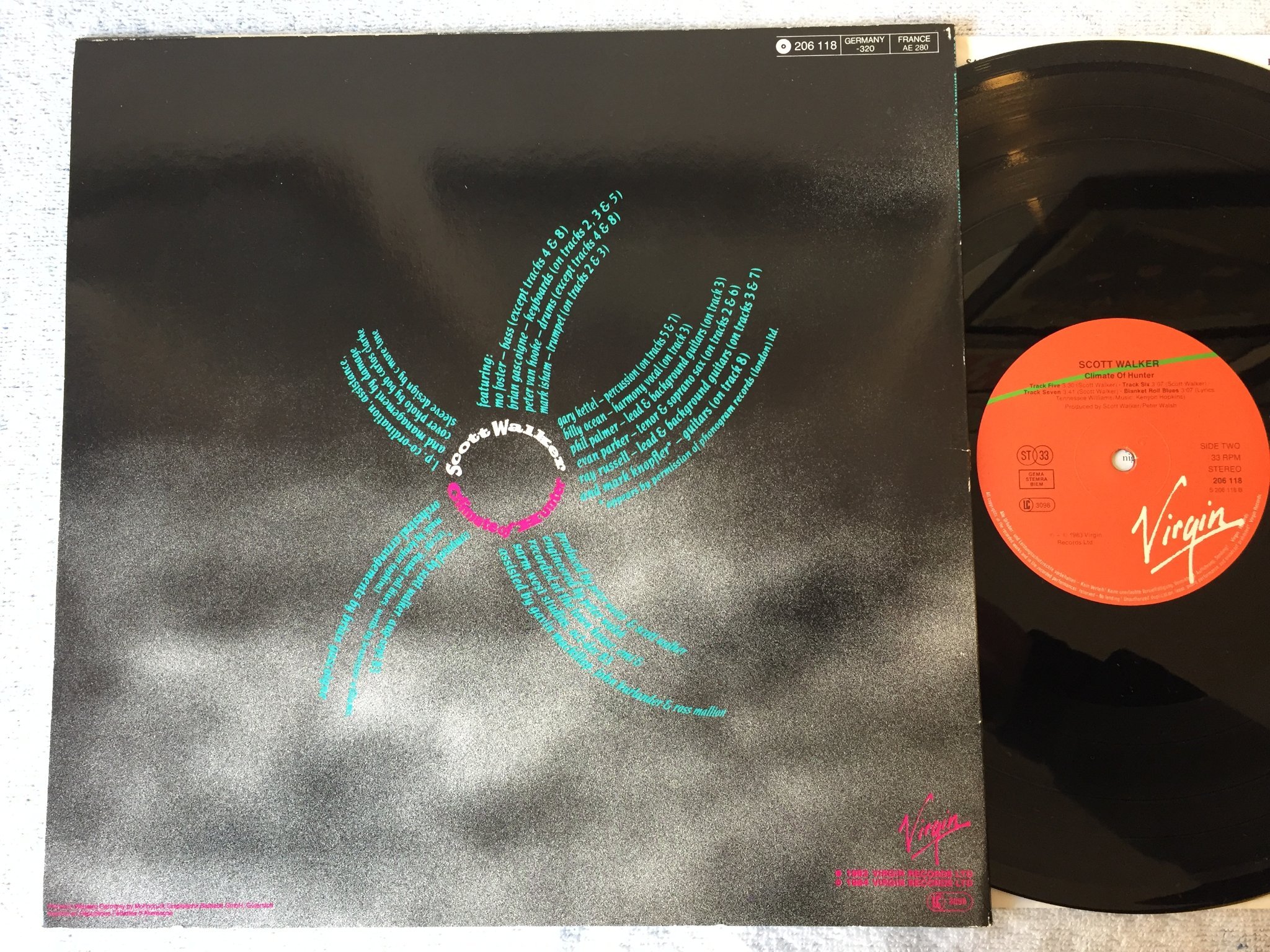 Omslagsbild för skivan SCOTT WALKER climate hunter LP -83 Ger VIRGIN 206118?