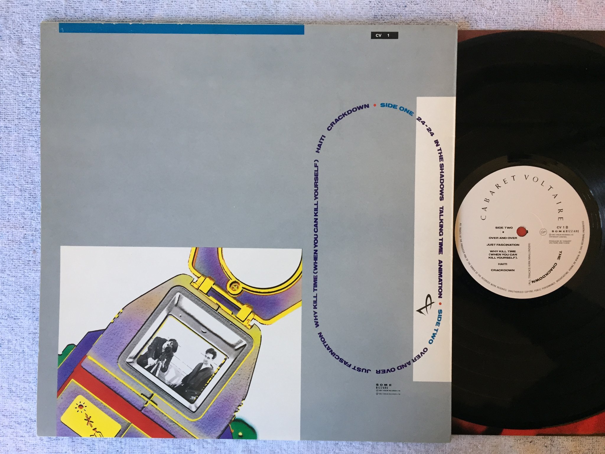 Omslagsbild för skivan CABARET VOLTAIRE The Crackdown LP -83 UK SOME BIZARRE CV 1