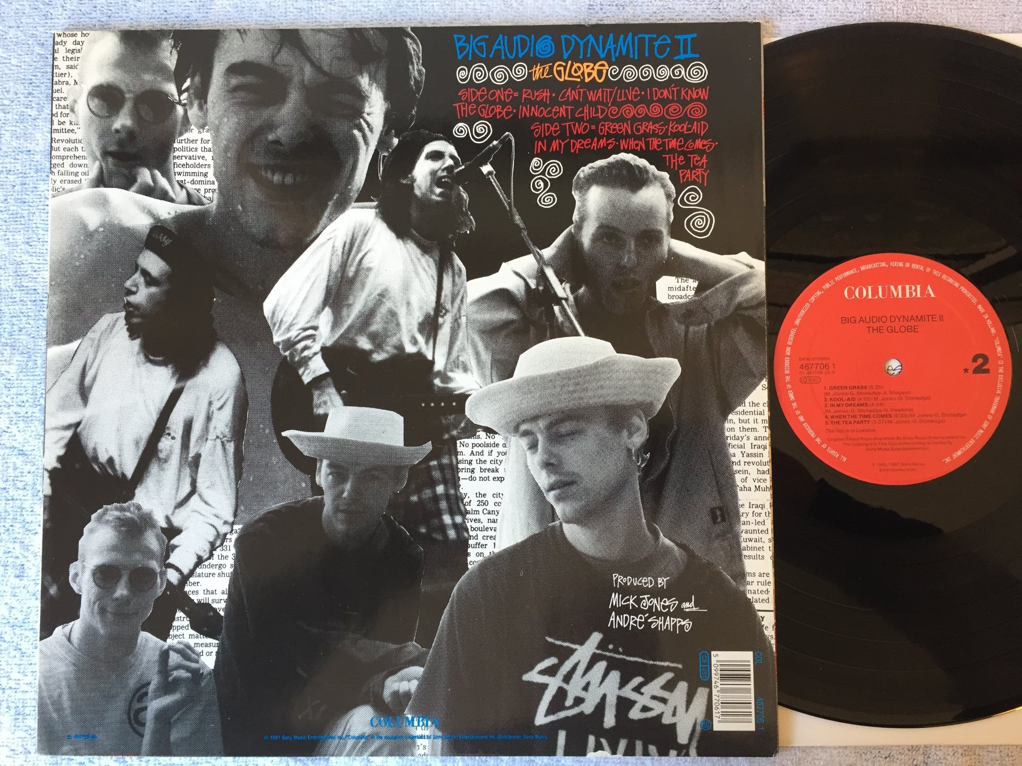 Omslagsbild för skivan BIG AUDIO DYNAMITE the globe LP -91 COLUMBIA 467706 1