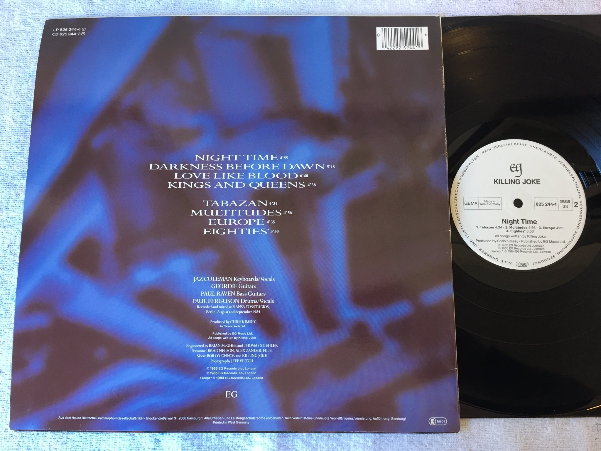 Omslagsbild för skivan KILLING JOKE night time LP -85 Ger EG 825244-1