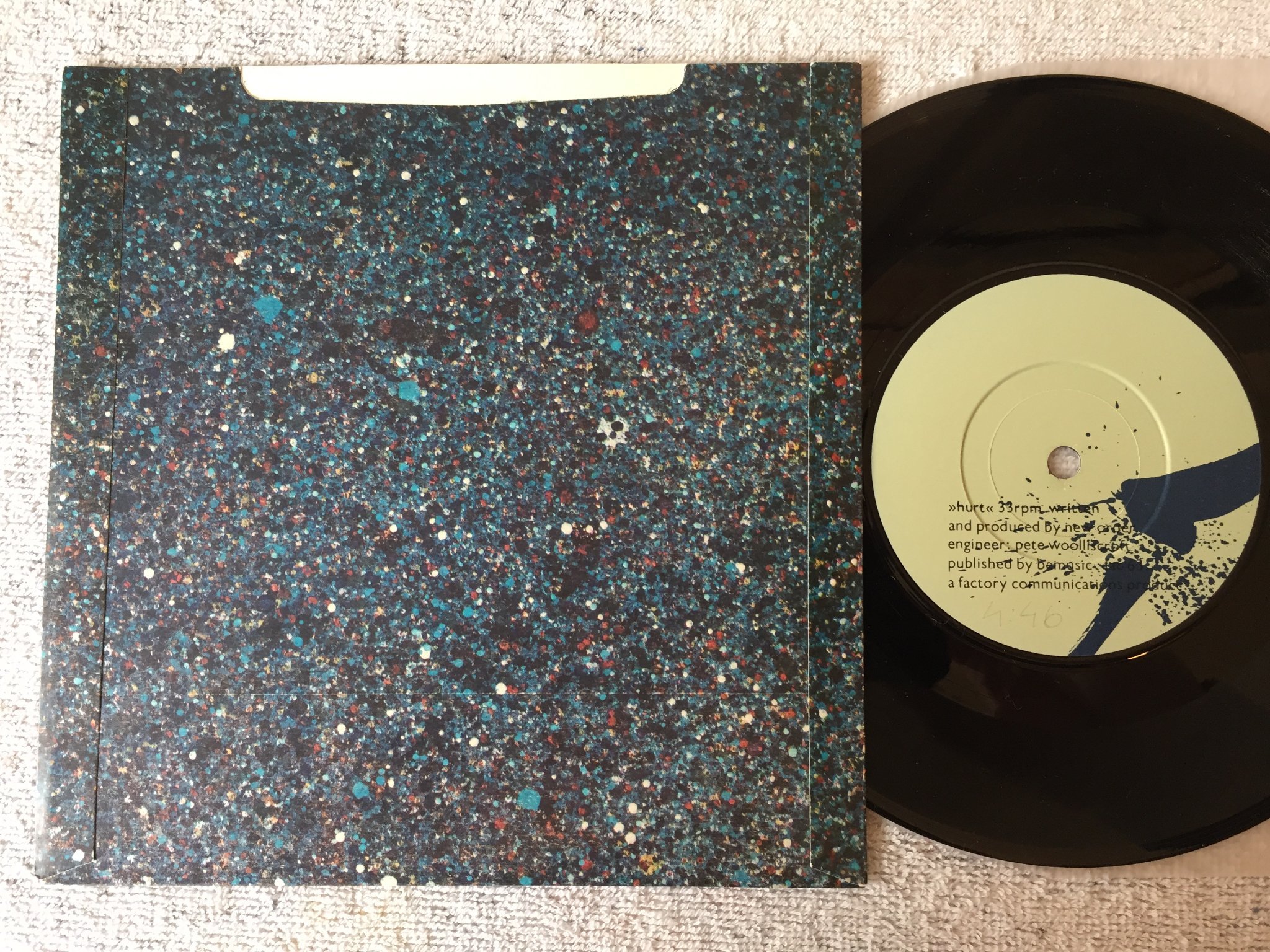 Omslagsbild för skivan NEW ORDER temptation 7”single UK FACTORY FAC 63