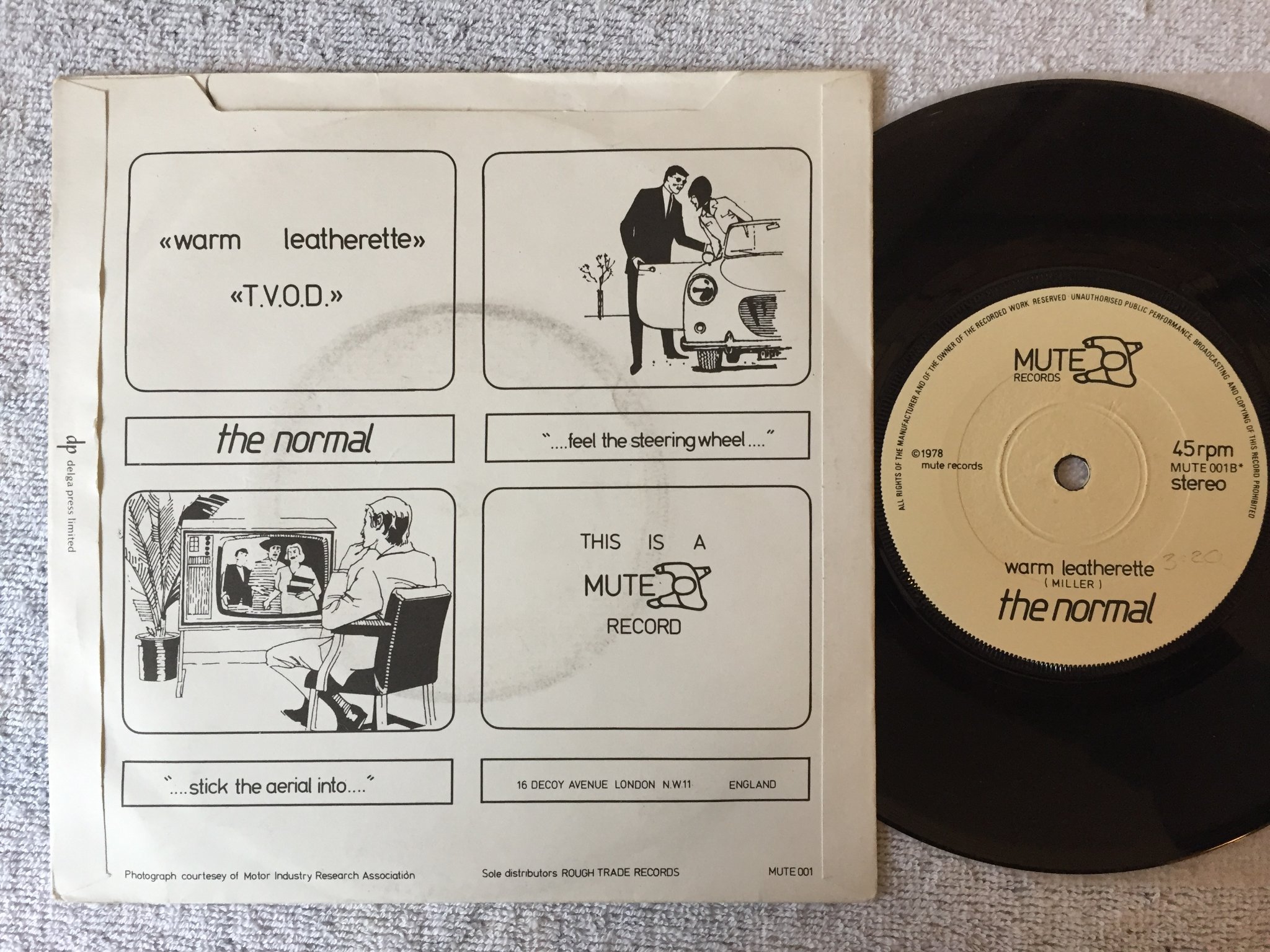 Omslagsbild för skivan THE NORMAL t.v.o.d. 7”single -78 UK MUTE MUTE 001