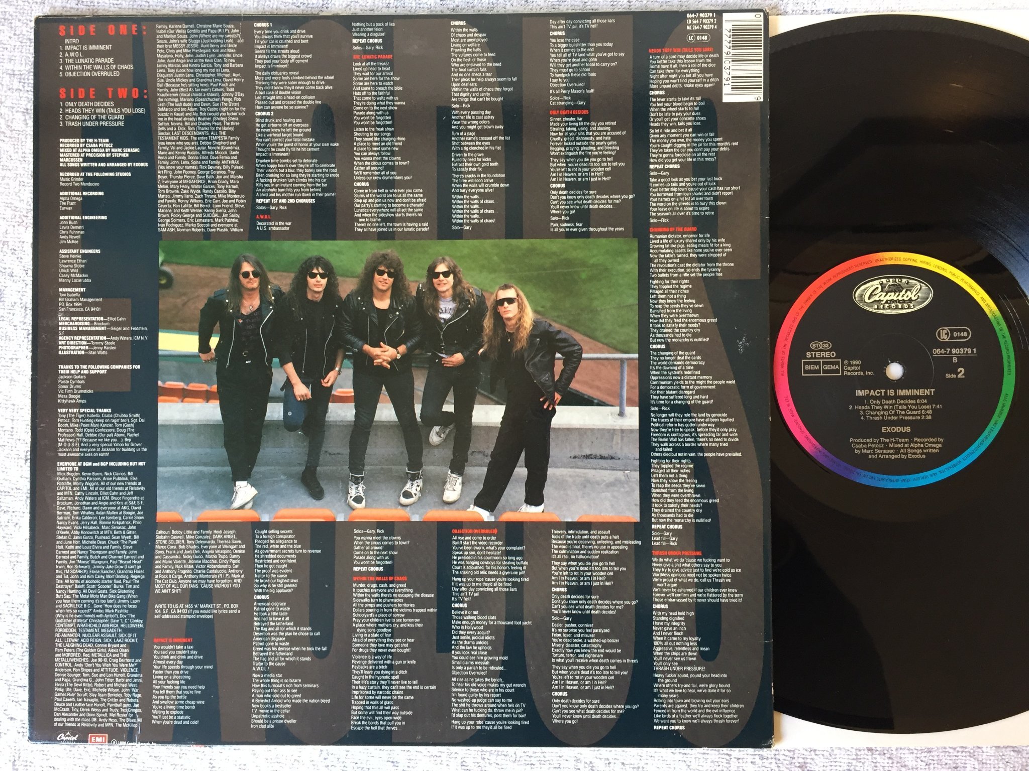 Omslagsbild för skivan EXODUS impact is imminent LP -90 Ger CAPITOL 064-7 90379 1