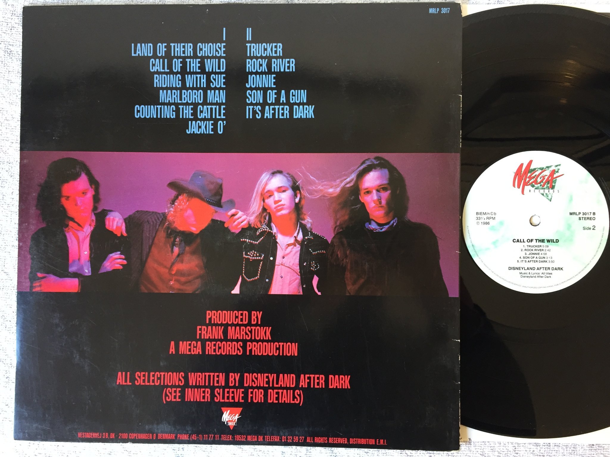 Omslagsbild för skivan DISNEYLAND AFTER DARK   call of the wild LP -86 Swe MEGA MRLP 3017
