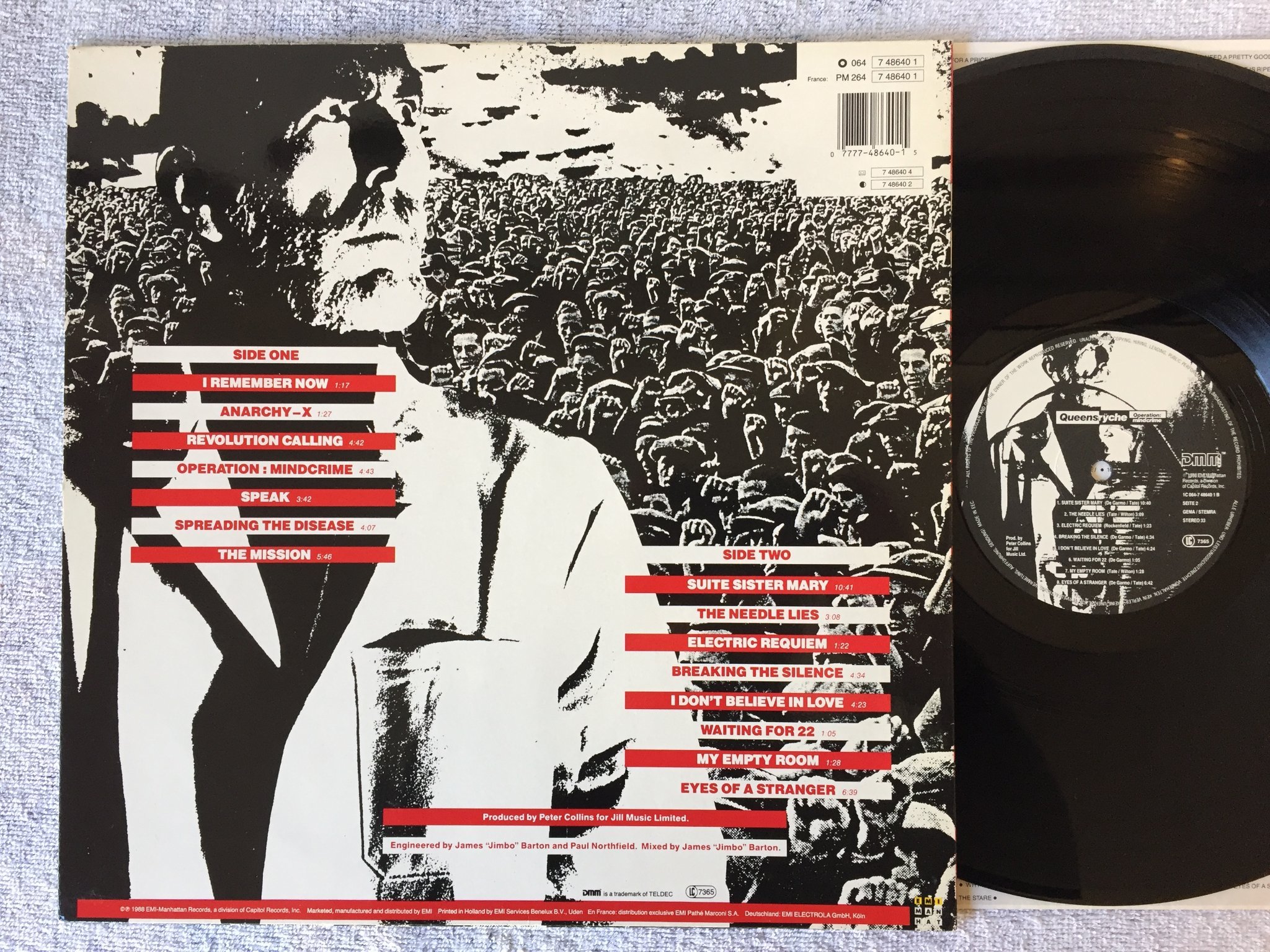 Omslagsbild för skivan QUEENSRYCHE operation mindcrime LP -88 EMI-MANHATTAN 064 7 48640 1