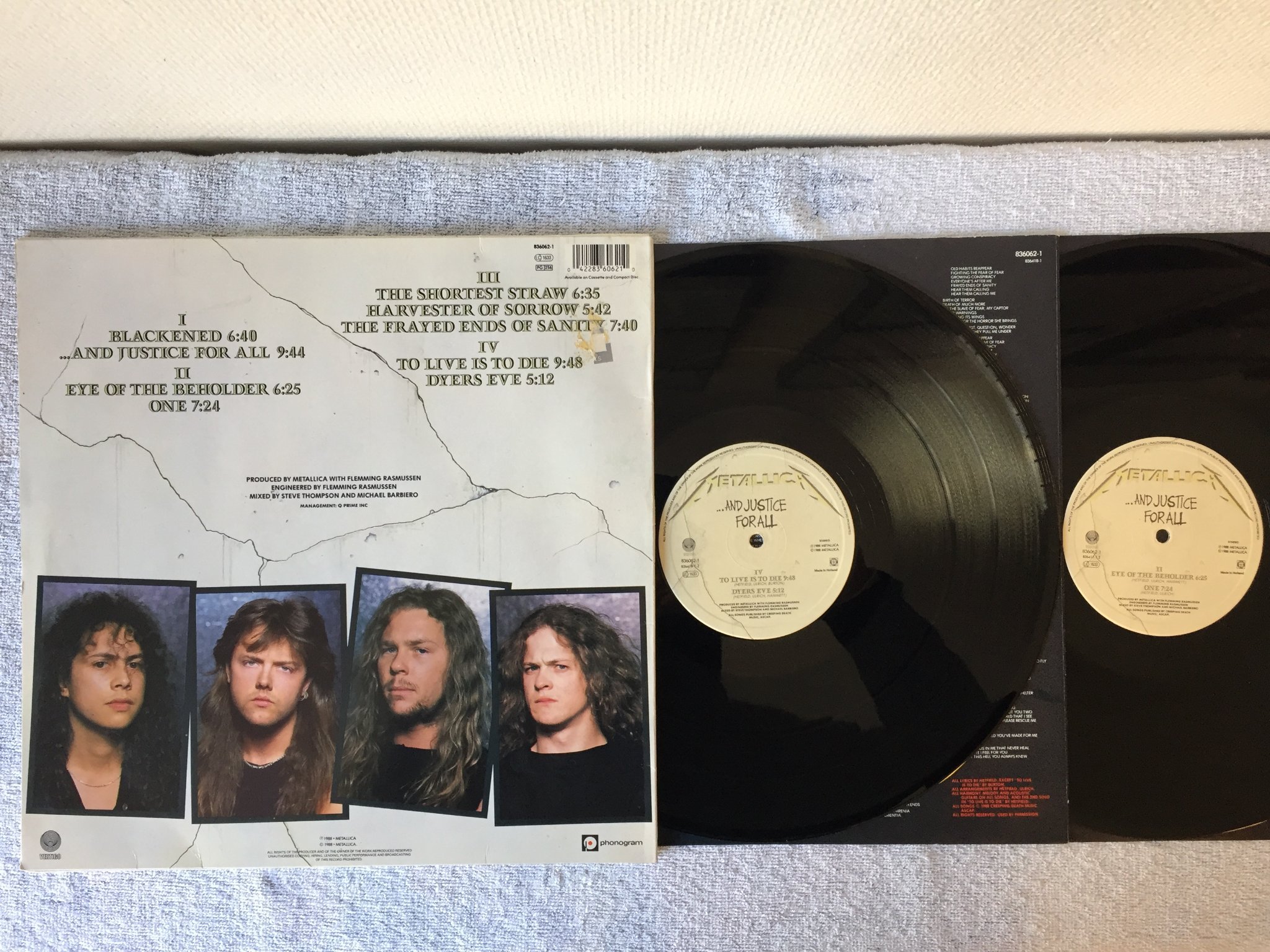 Omslagsbild för skivan METALLICA …and justice for all 2xLP -88 Hol VERTIGO 836062-1