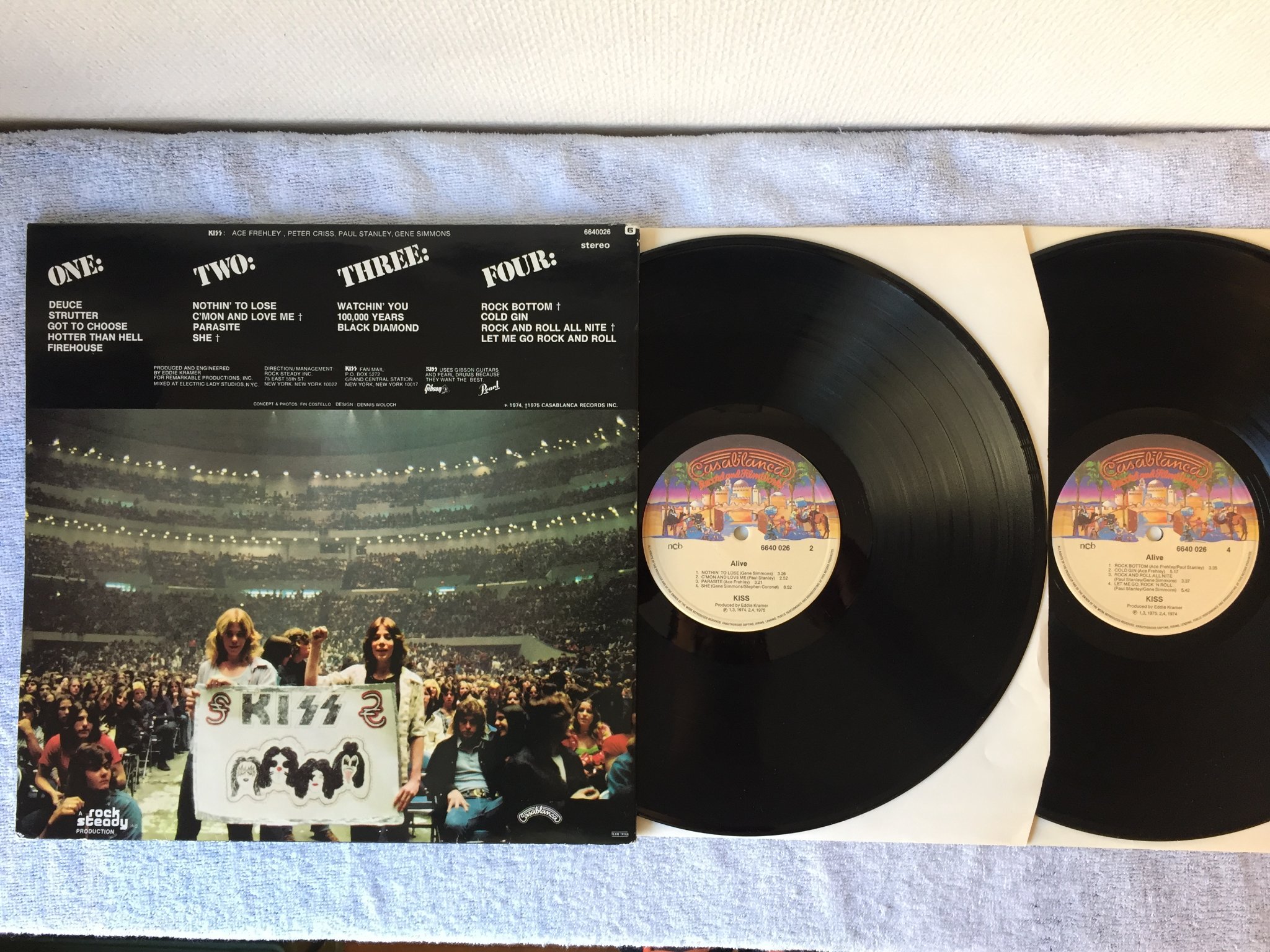 Omslagsbild för skivan KISS alive 2xLP Norway CASABLANCA 6640026