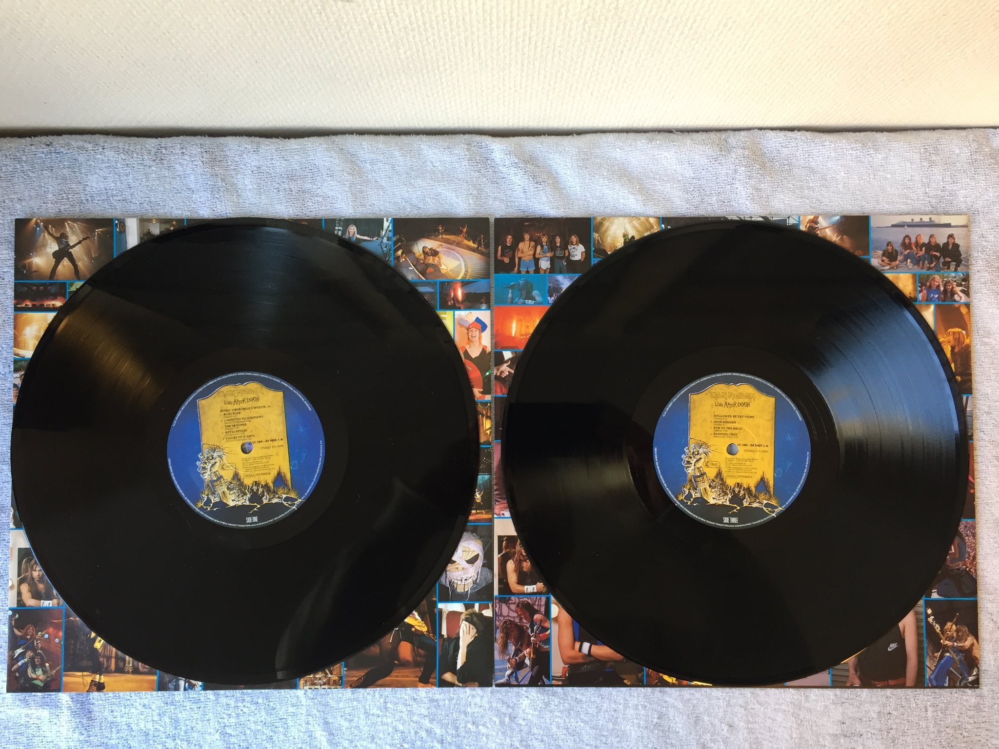 Omslagsbild för skivan Iron Maiden - live after death 2xLP -85 EMI 1C 164-2404271