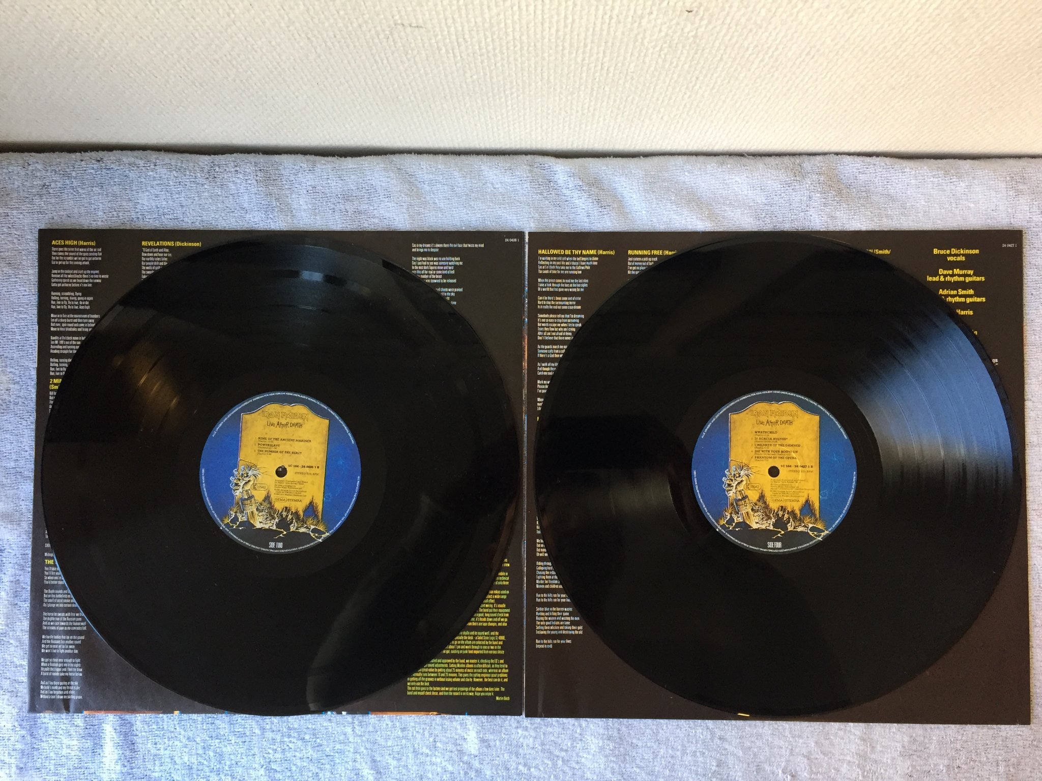 Omslagsbild för skivan Iron Maiden - live after death 2xLP -85 EMI 1C 164-2404271