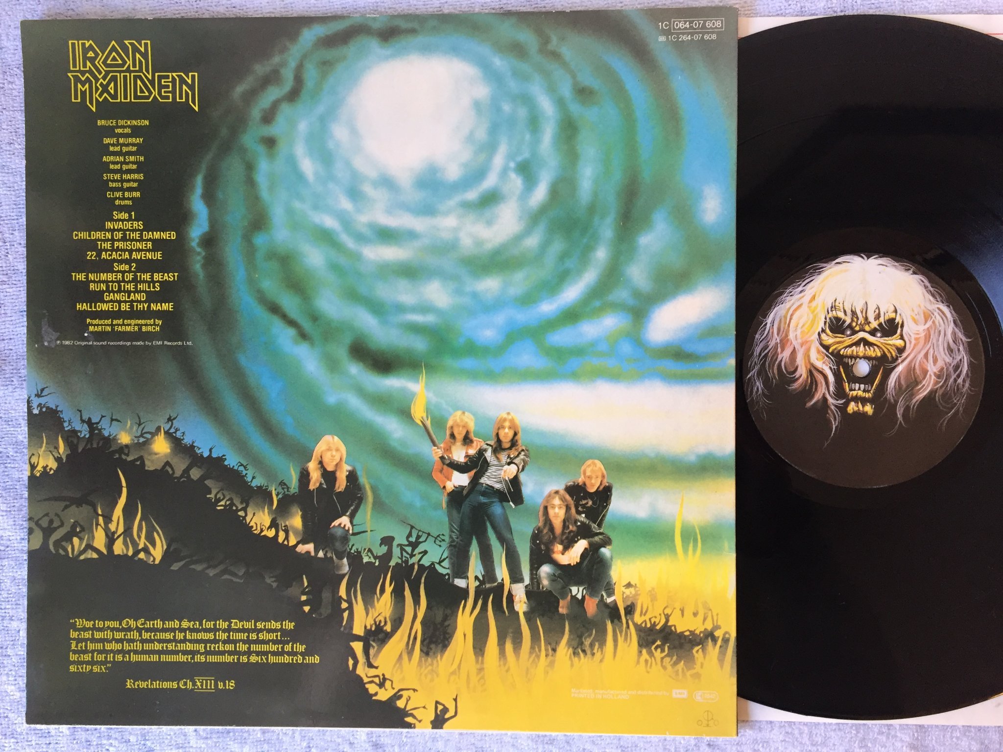 Omslagsbild för skivan Iron Maiden - the number of the beast LP -82 EMI 1A 064-07608