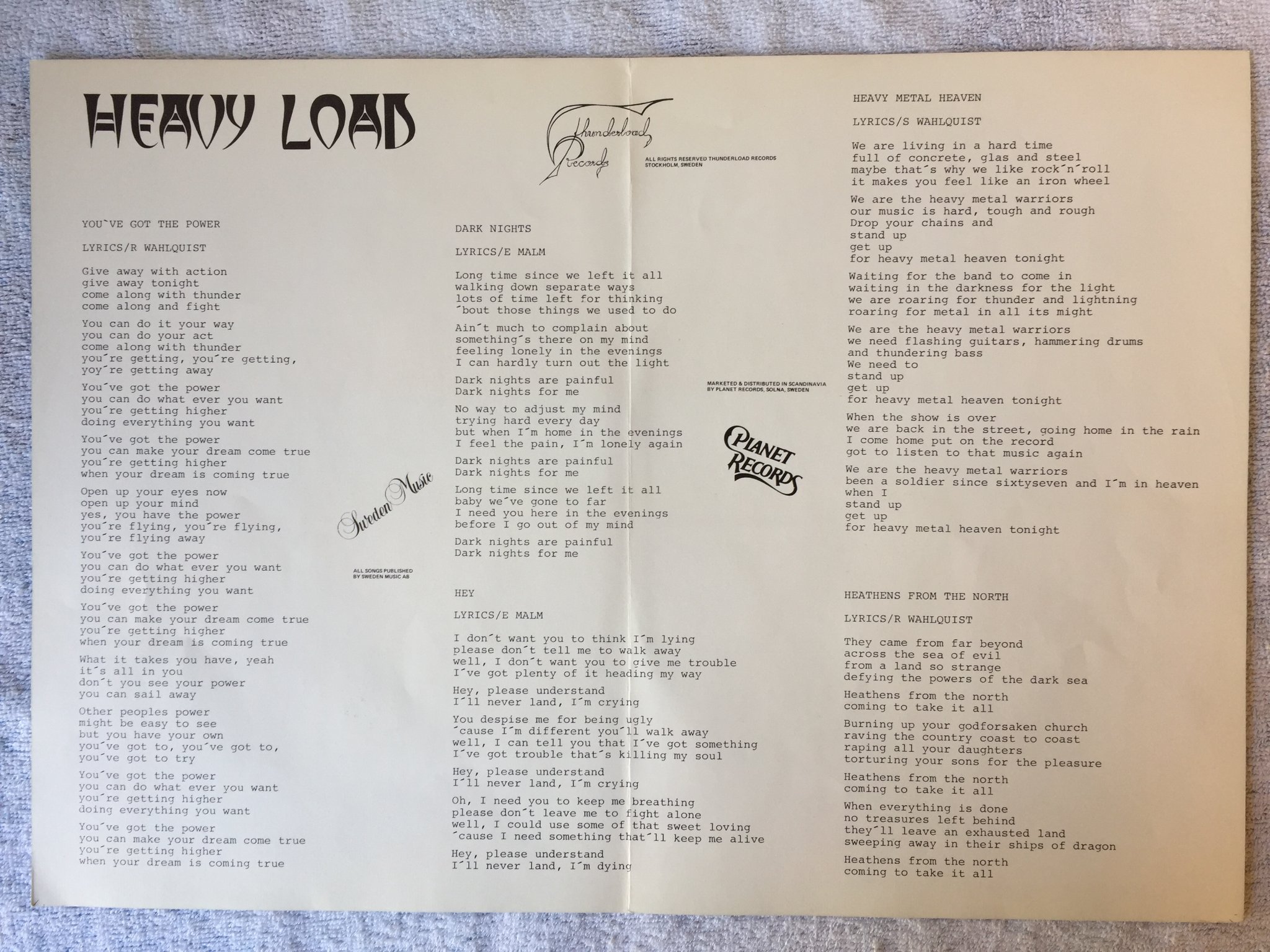 Omslagsbild för skivan HEAVY LOAD metal conquest 12"ep -81 Swe THUNDERLOAD TMP 811 w/ POSTER