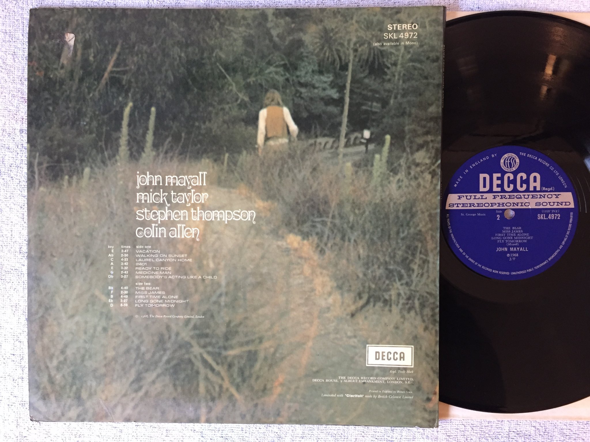 Omslagsbild för skivan JOHN MAYALL Blues from Laurel Canyon LP -68 UK DECCA SKL 4972