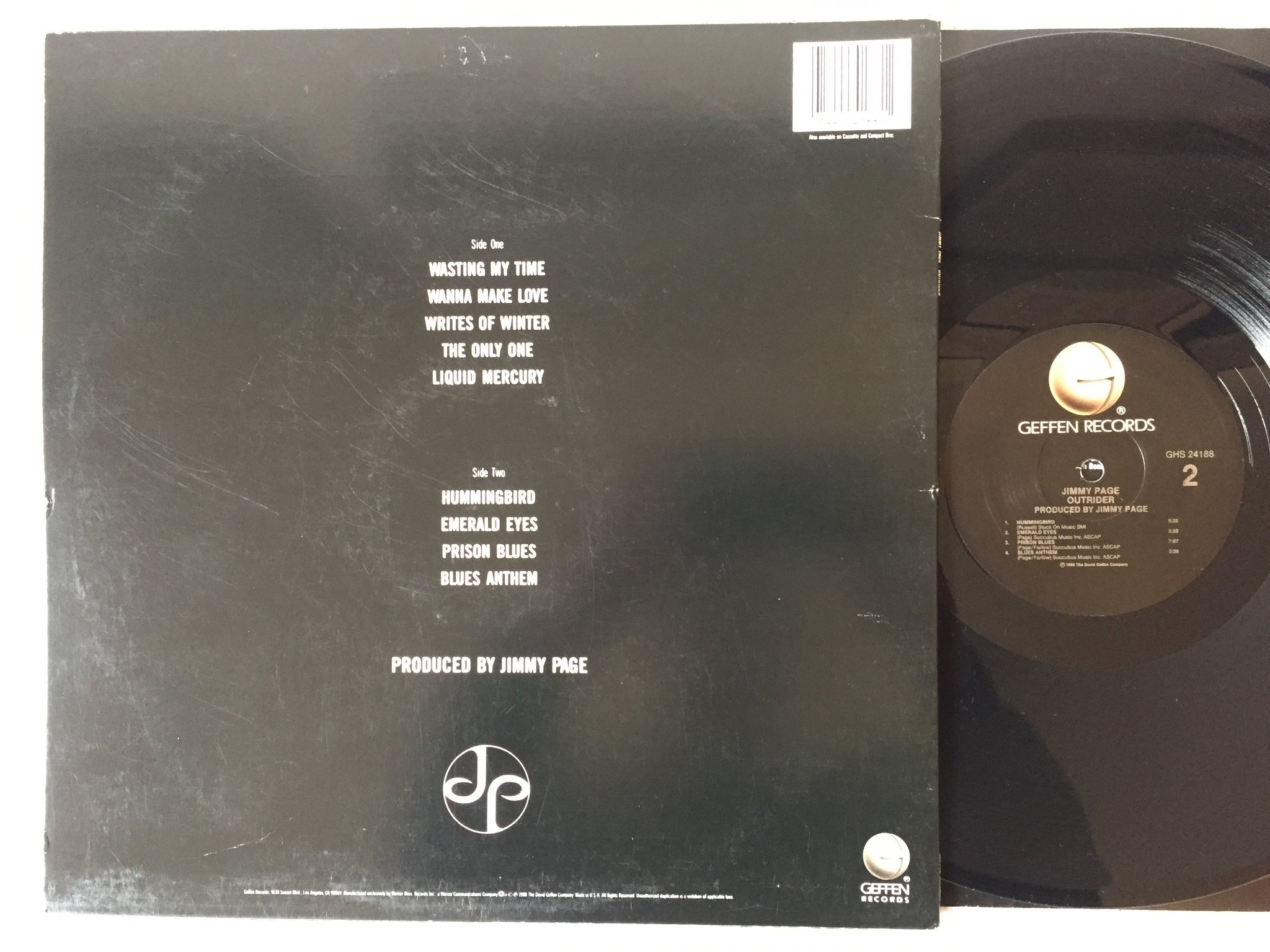 Omslagsbild för skivan JIMMY PAGE outrider LP -88 US GEFFEN GHS 24188