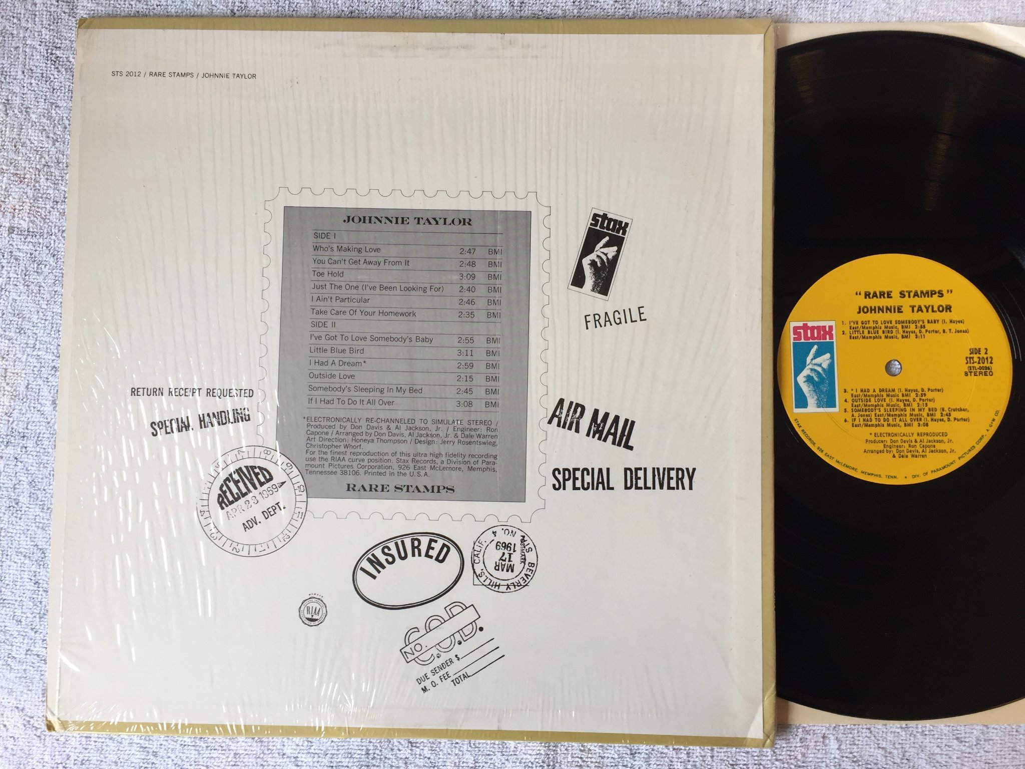 Omslagsbild för skivan ?JOHNNIE TAYLOR rare stamps LP -69 US STAX STS 2012 soul