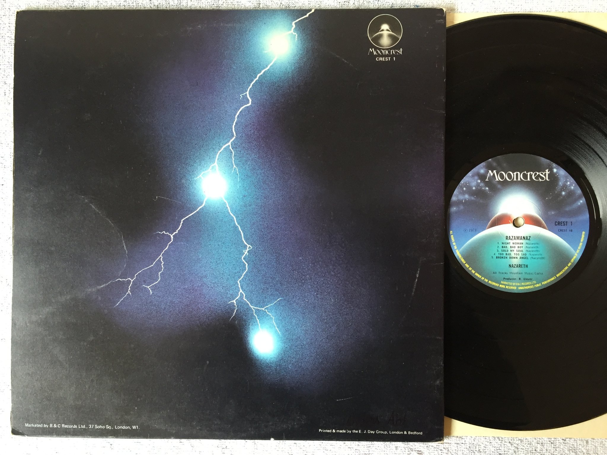 Omslagsbild för skivan NAZARETH Razamanaz LP -73 UK MOONCREST CREST 1 