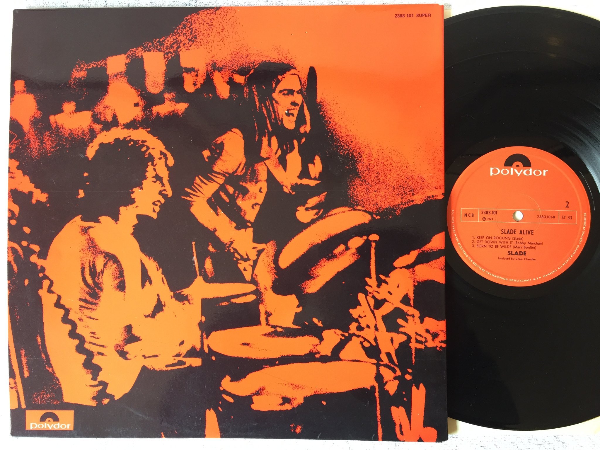 Omslagsbild för skivan SLADE Slade alive LP -72 Swe/Ger POLYDOR 2383101