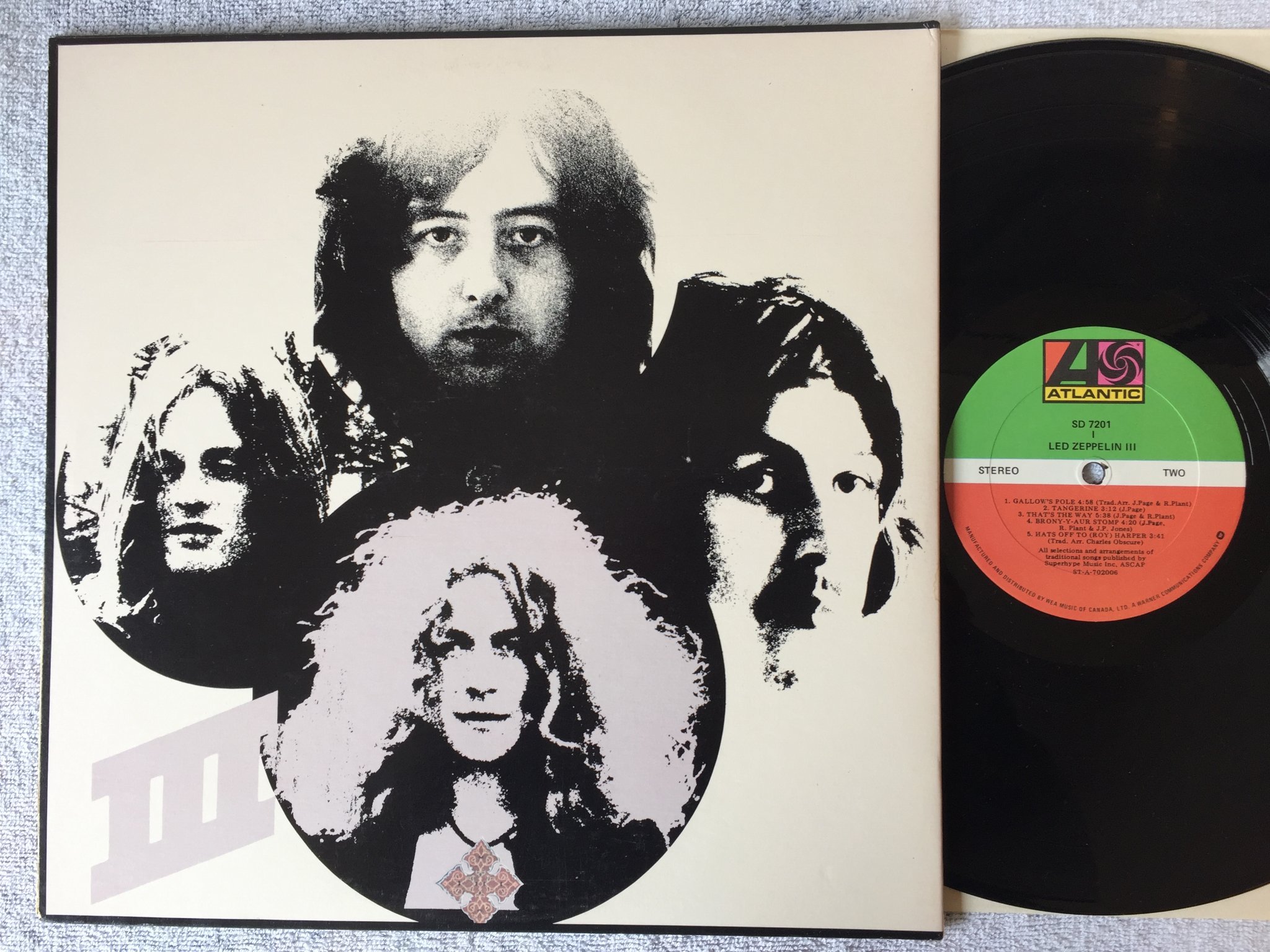 Omslagsbild för skivan LED ZEPPELIN III LP Canada ATLANTIC SD 7201