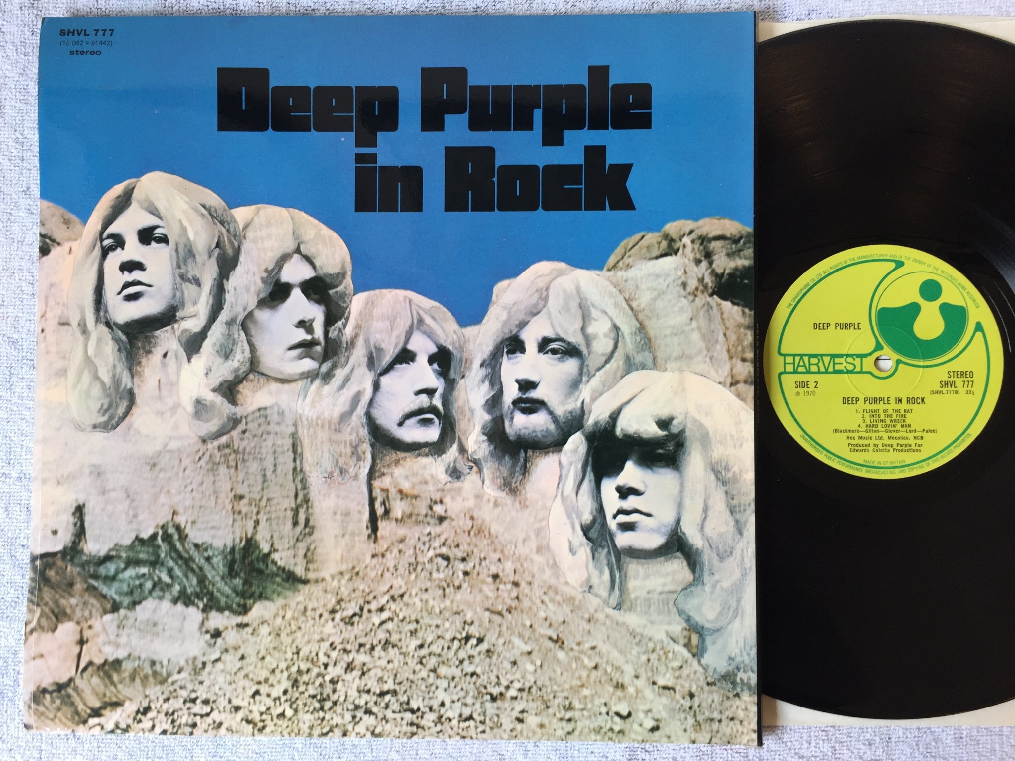 Omslagsbild för skivan DEEP PURPLE in rock LP -70 UK HARVEST no EMI SHVL 777 