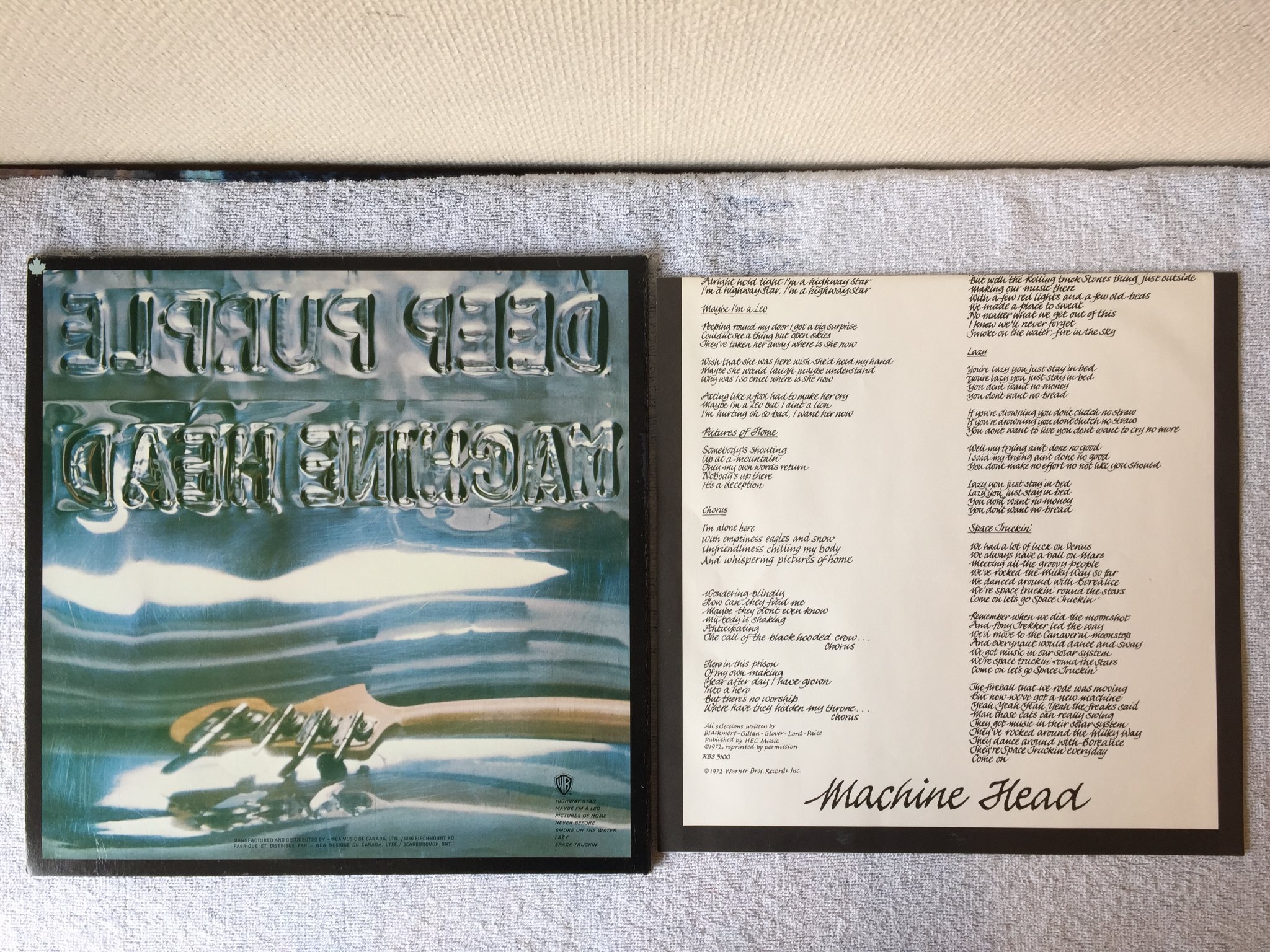 Omslagsbild för skivan DEEP PURPLE machine head LP  Can WARNER BROS KBS 3100