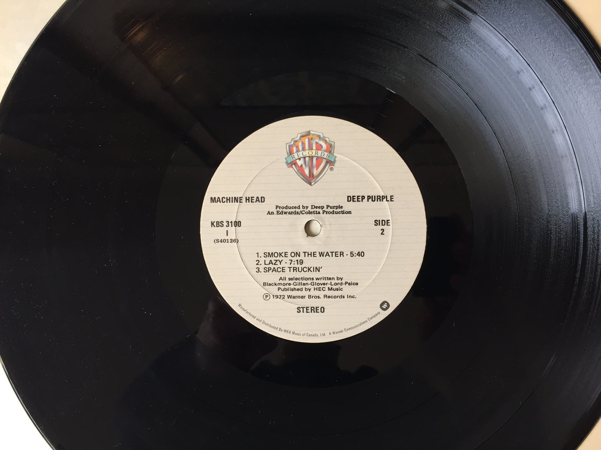 Omslagsbild för skivan DEEP PURPLE machine head LP  Can WARNER BROS KBS 3100