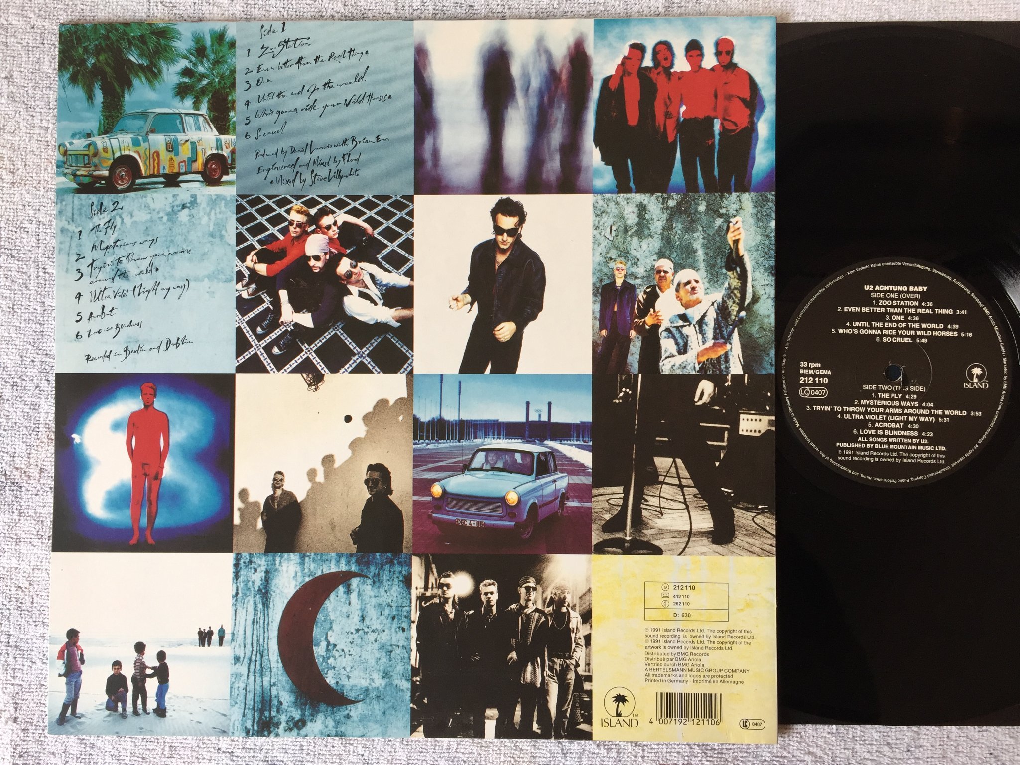Omslagsbild för skivan U2 achtung baby LP -91 Ger ISLAND 212110
