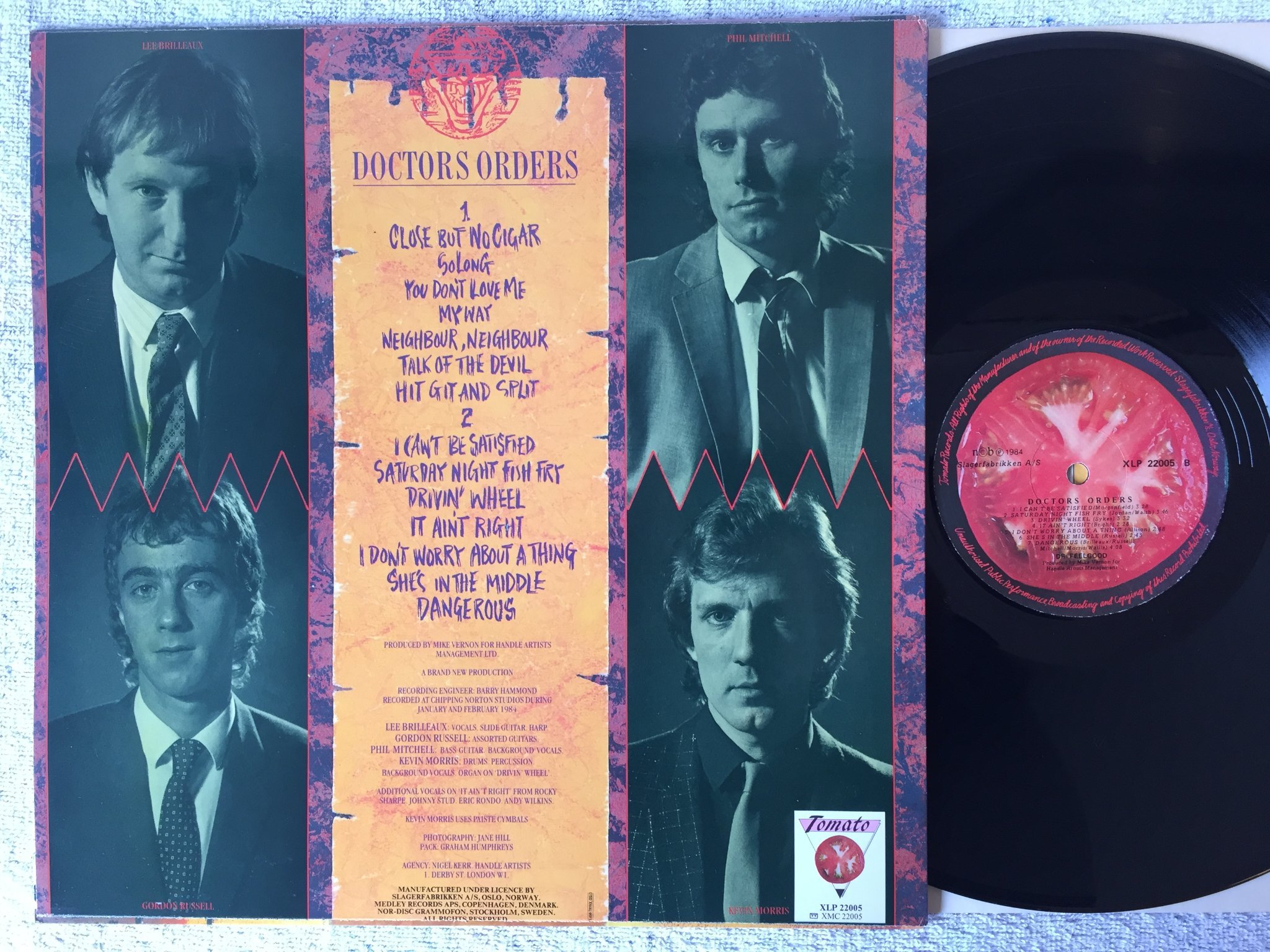 Omslagsbild för skivan DR FEELGOOD doctors orders LP -84 Nor SLAGERFABRIKKEN XLP 22005