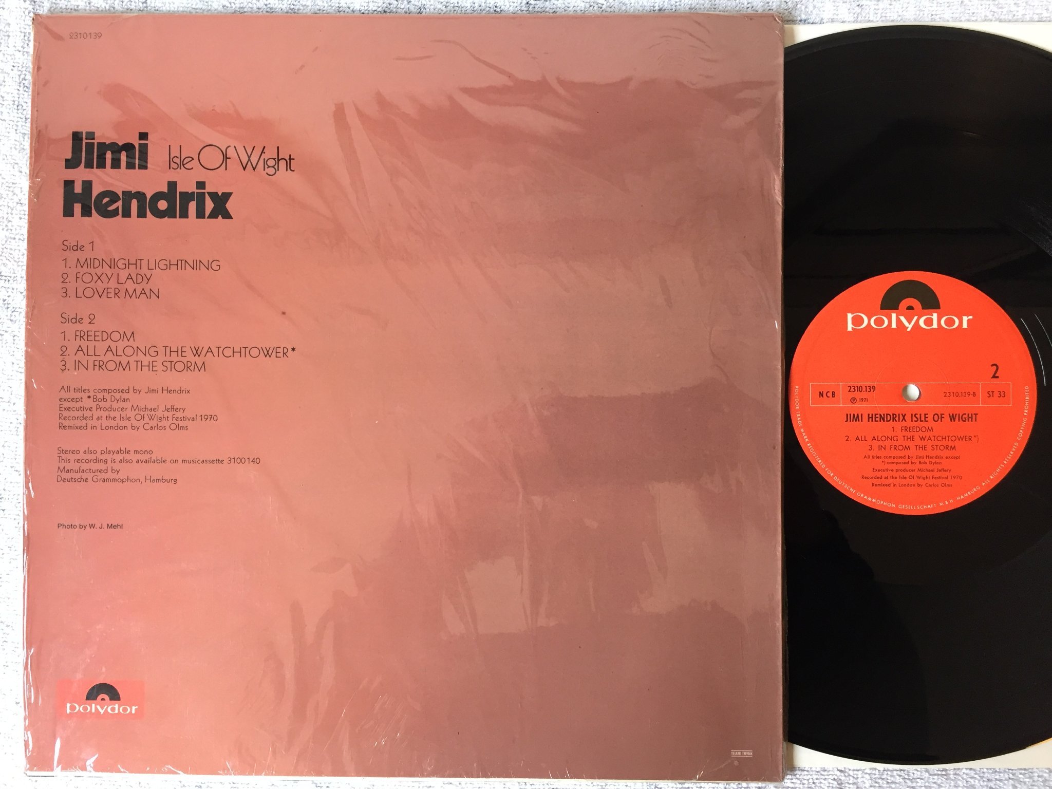 Omslagsbild för skivan JIMI HENDRIX isle of wight LP -71 POLYDOR 2310139