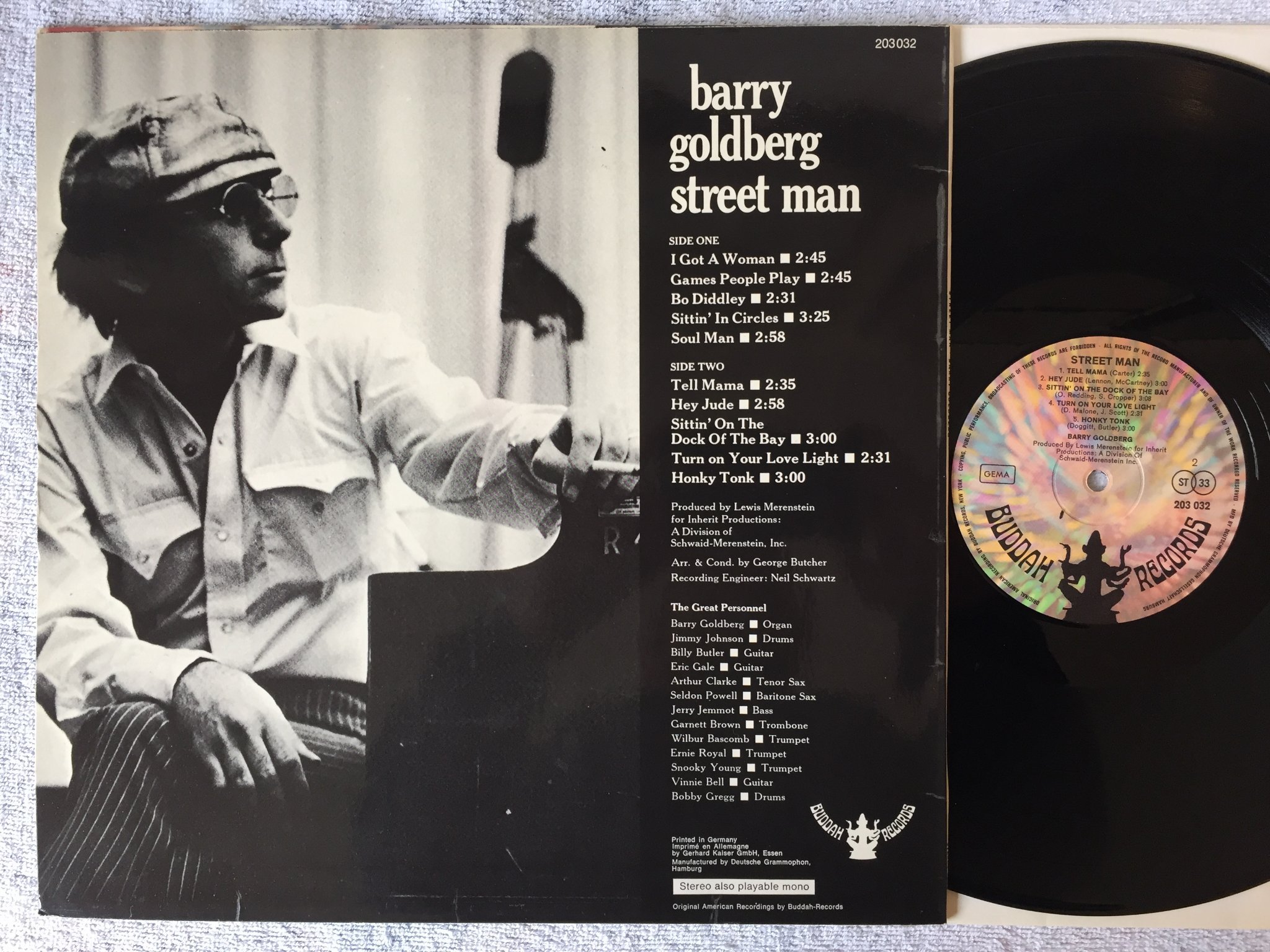 Omslagsbild för skivan BARRY GOLDBERG street man LP -69 Ger BUDDAH 203 032