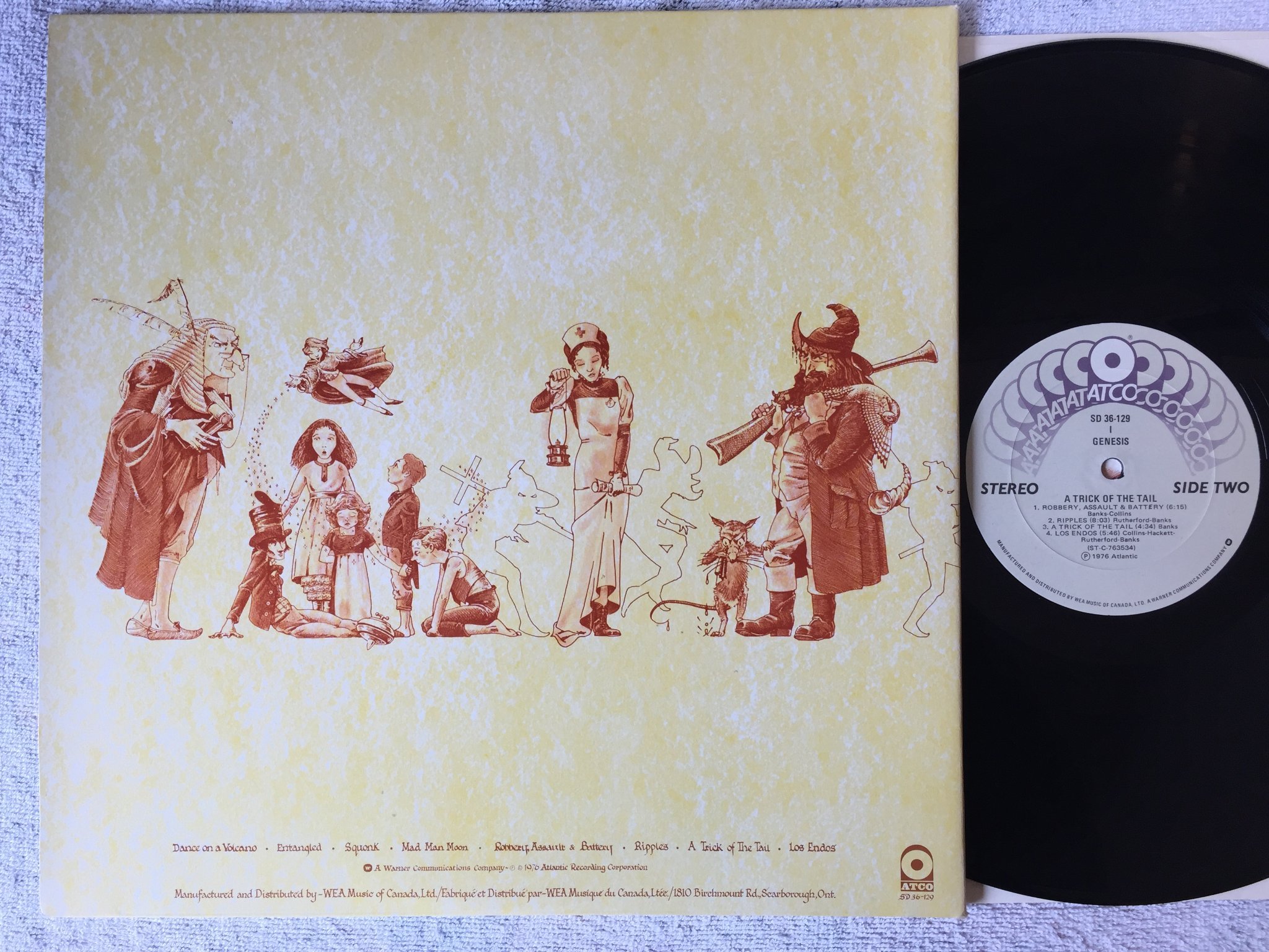 Omslagsbild för skivan GENESIS a trick of the tail LP -76 Can ATCO SD 36-129