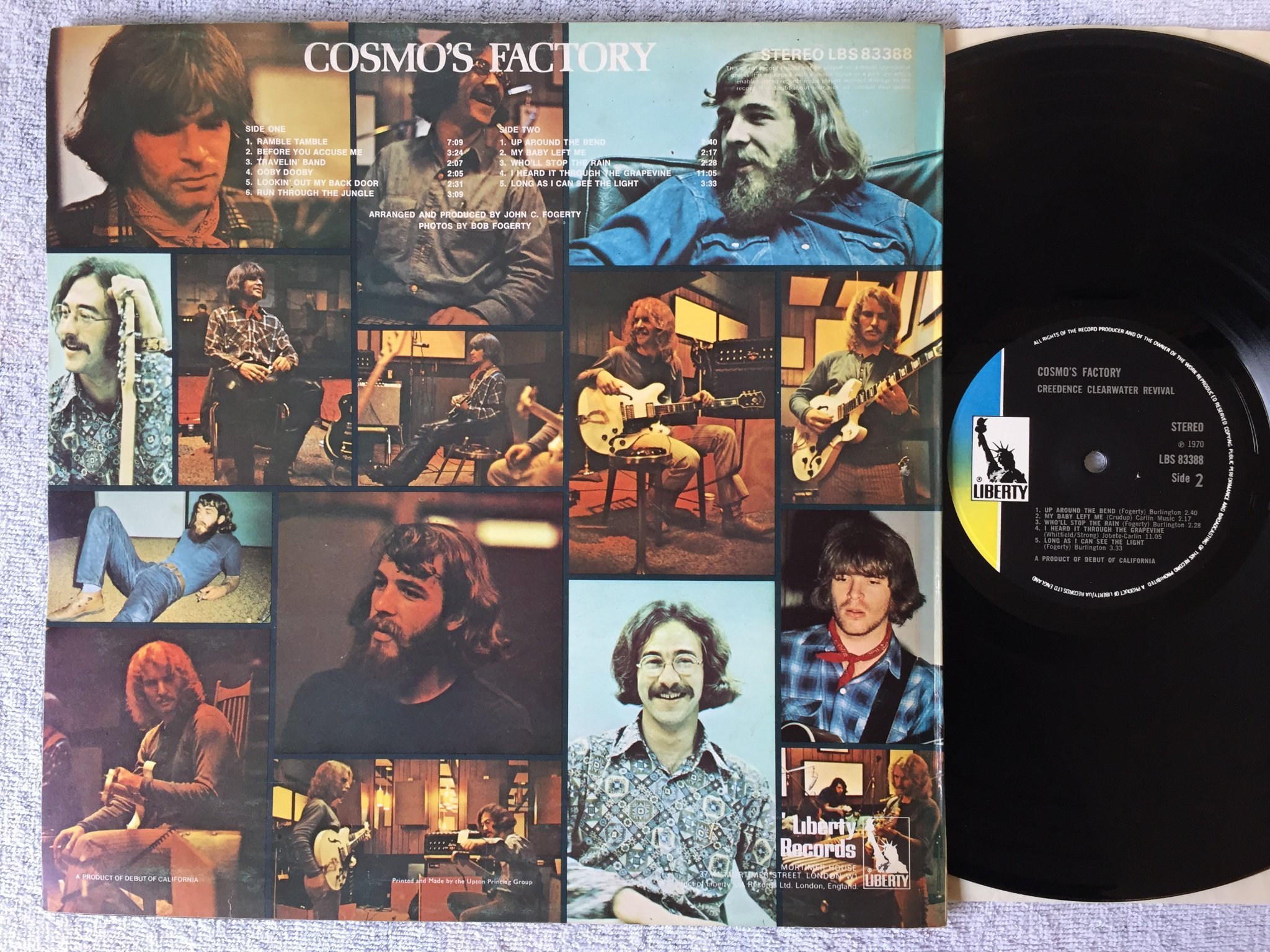 Omslagsbild för skivan CREEDENCE CLEARWATER REVIVAL cosmo's factory LP -70 UK 1st press LIBERTY LBS 833