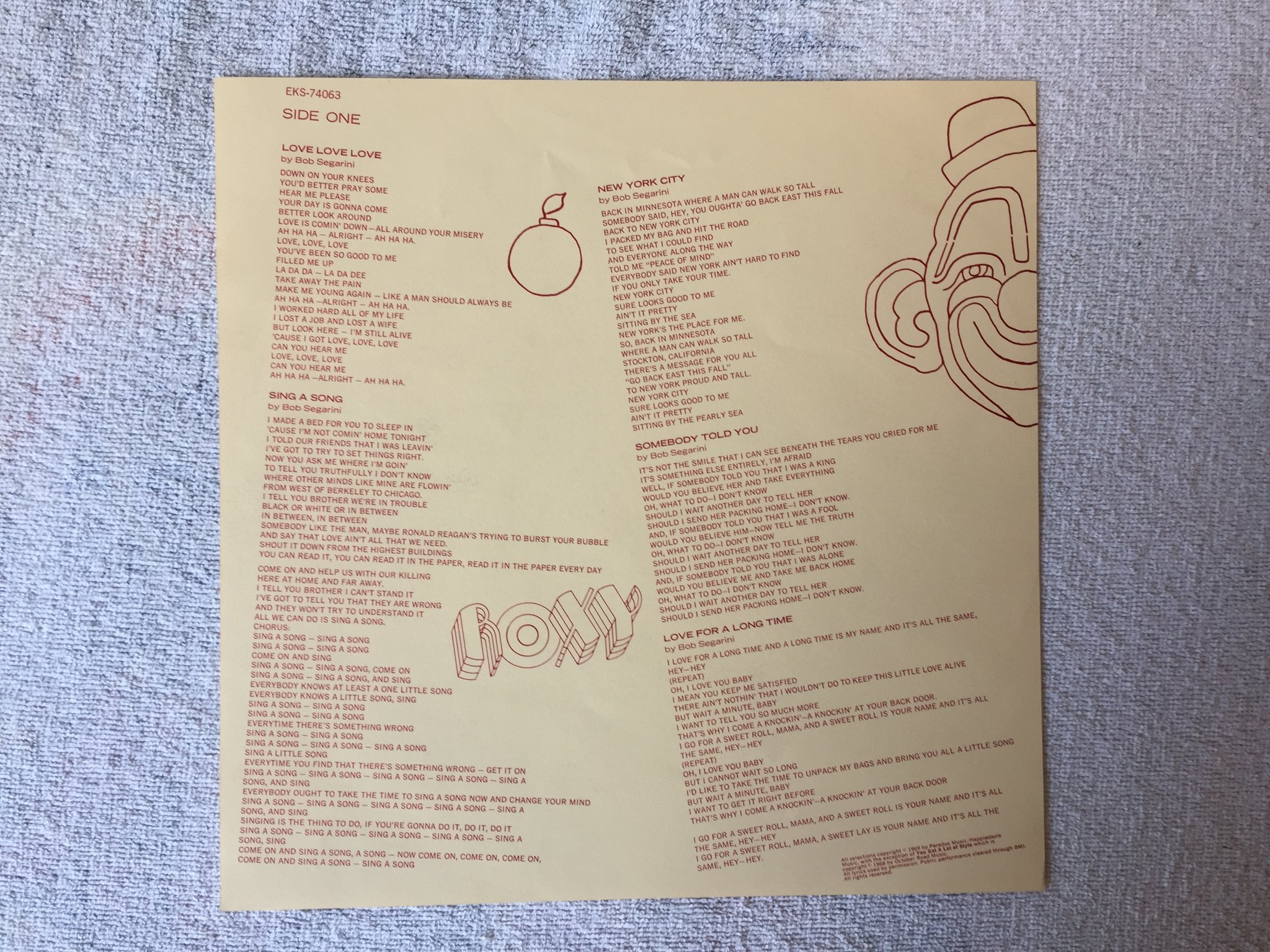 Omslagsbild för skivan ROXY s/t LP -69 US ELEKTRA EKS-74063