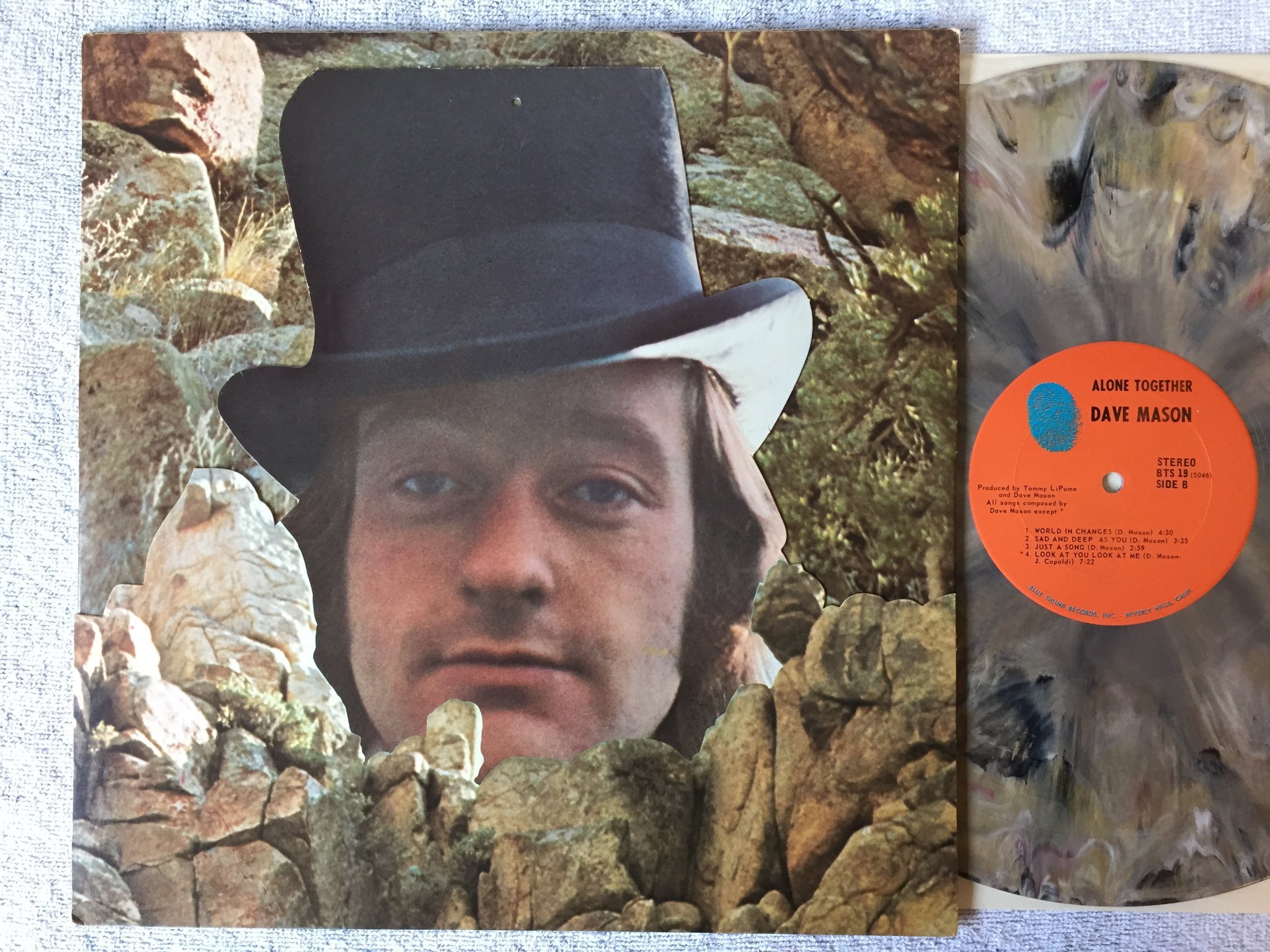 Omslagsbild för skivan DAVE MASON alone together LP -70 US BLUE THUMB BTS 19  Multicolor Splatter Vinyl