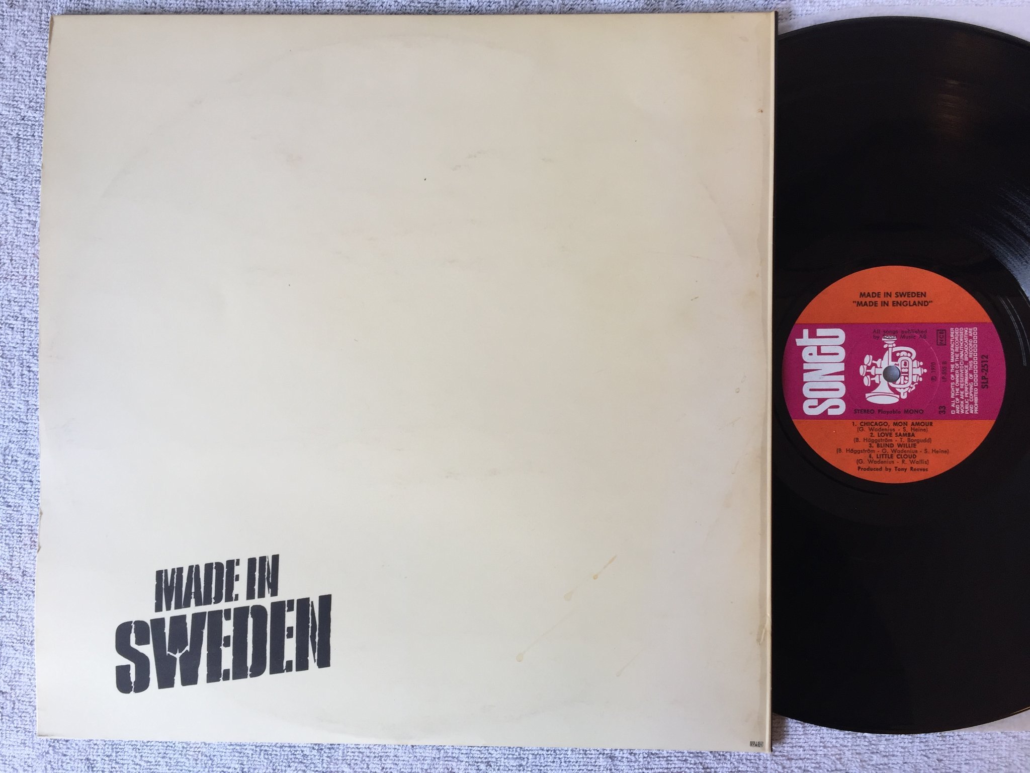 Omslagsbild för skivan MADE IN SWEDEN made in England LP -70 Swe SONET SLP 2512