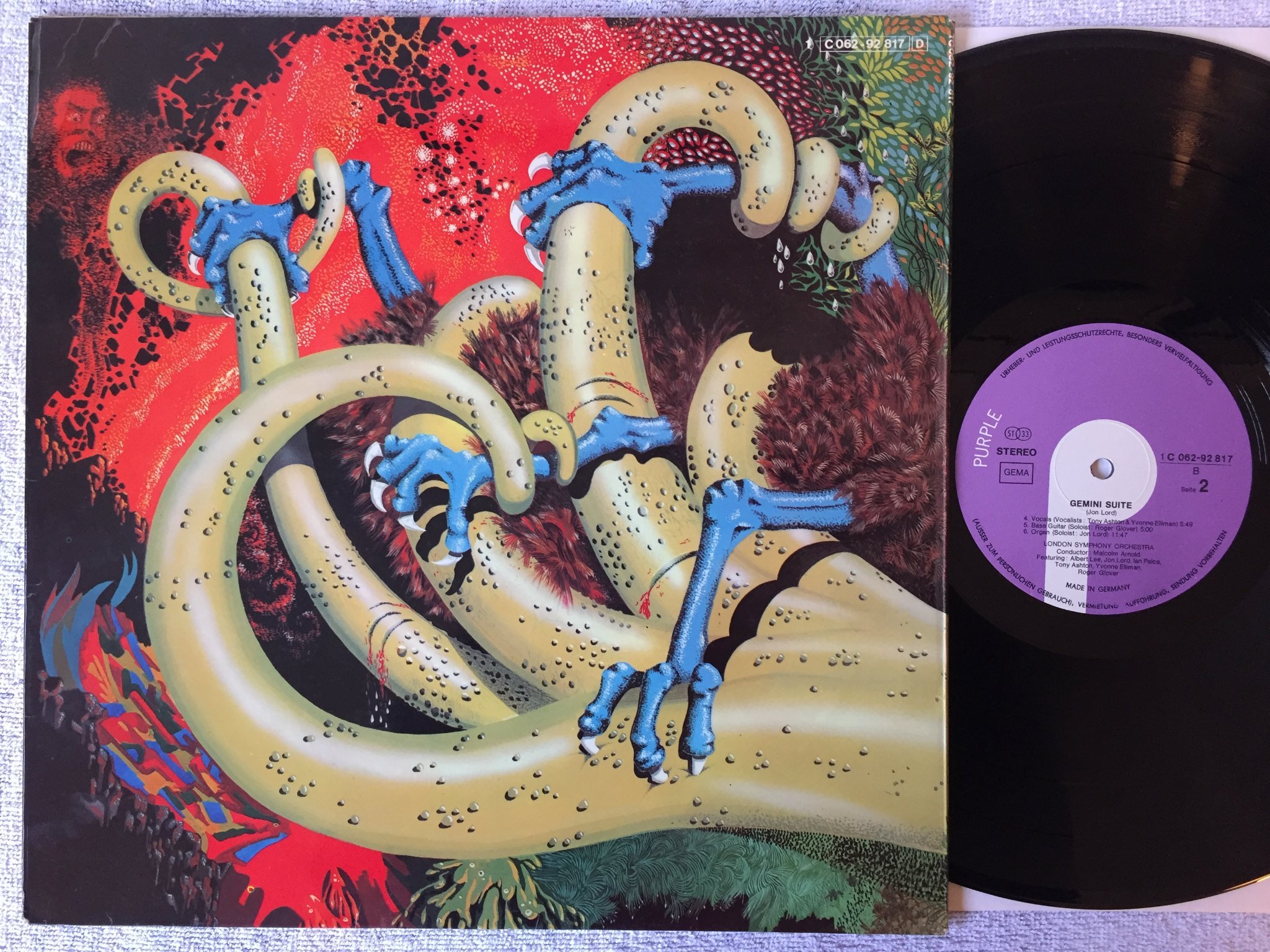 Omslagsbild för skivan JON LORD gemine suite LP Ger PURPLE 1C 062-92817