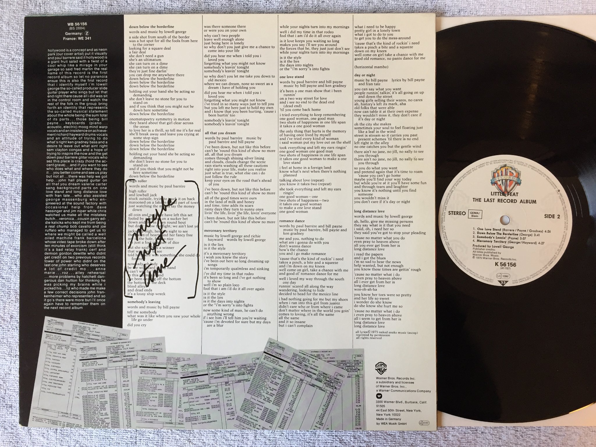 Omslagsbild för skivan LITTLE FEAT the last record album LP -75 WARNER K 56156