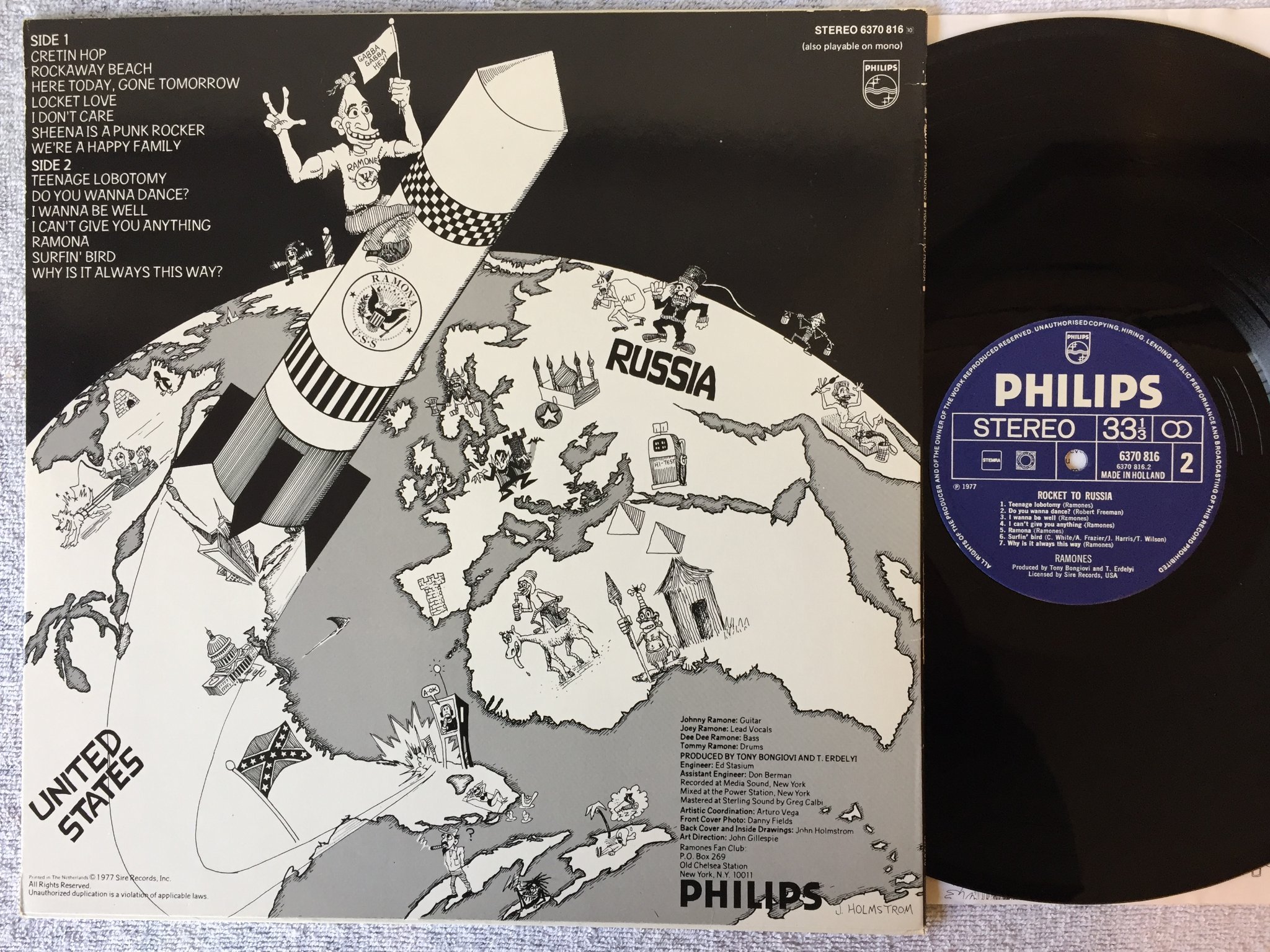 Omslagsbild för skivan RAMONES rocket to Russia LP -77 Eu PHILIPS 6370816
