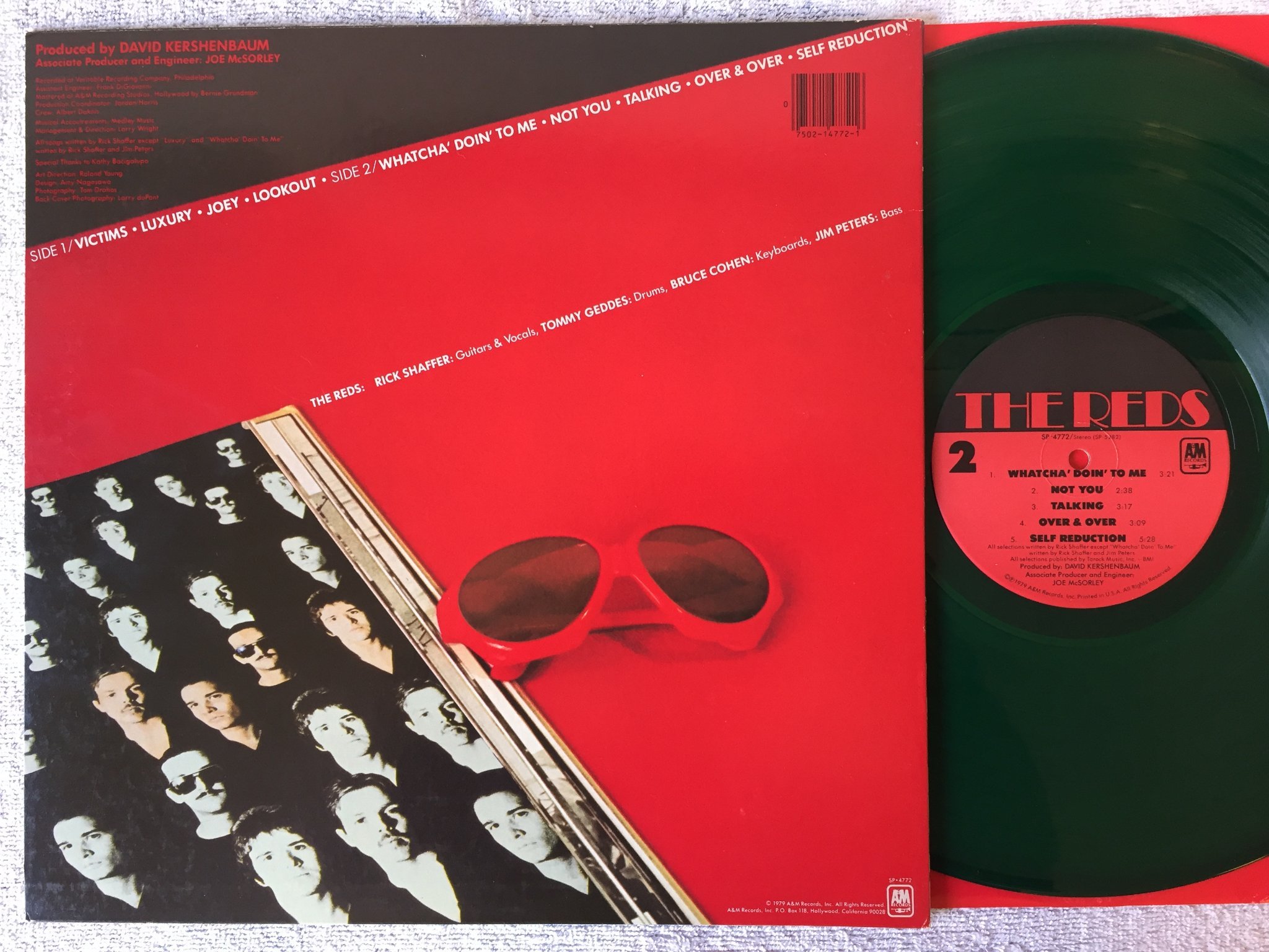 Omslagsbild för skivan THE REDS s/t LP -79 US A&M SP 4772 green vinyl