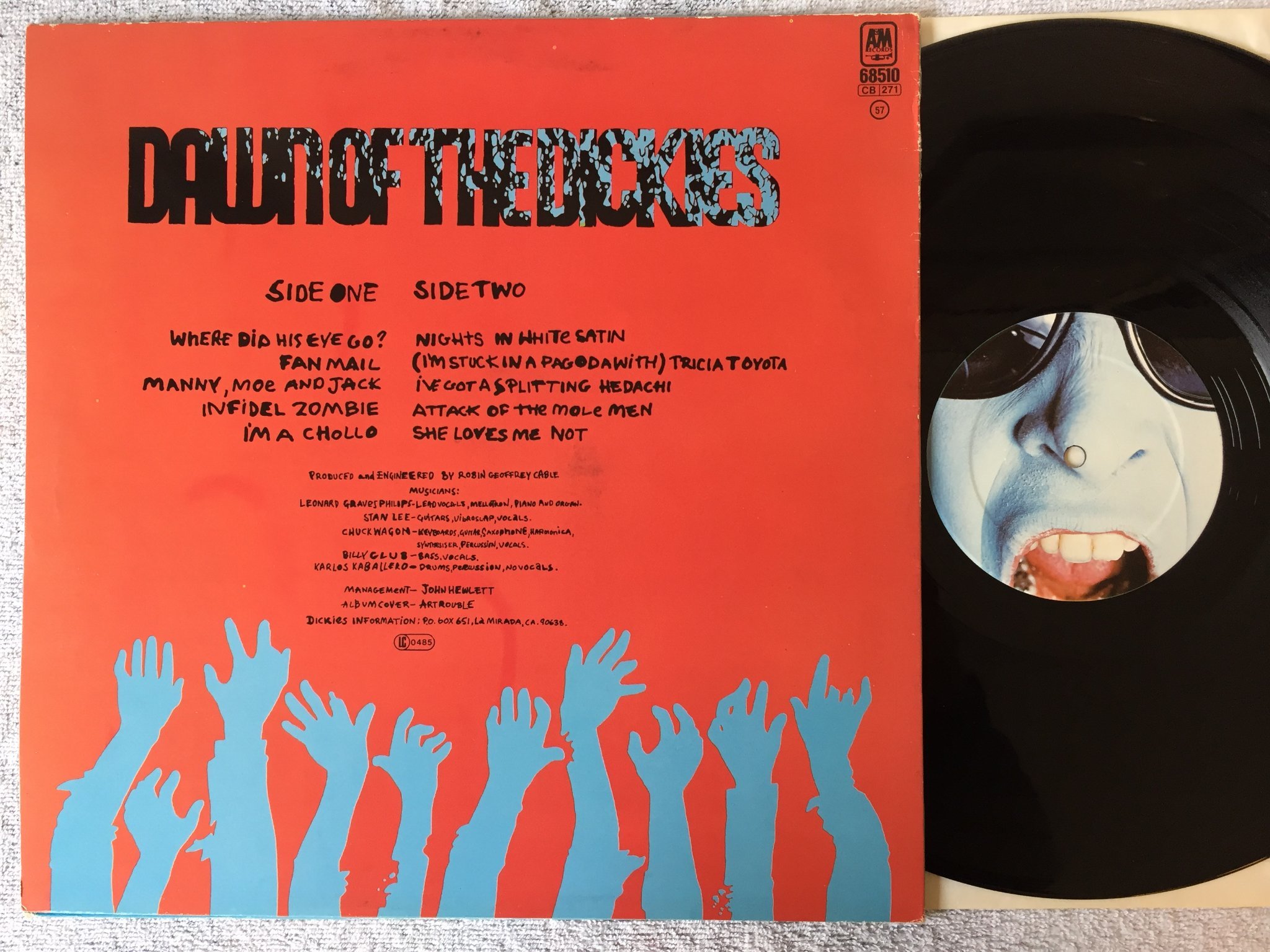 Omslagsbild för skivan THE DICKIES Dawn Of The Dickies LP -79 Hol A&M AMLE 68510