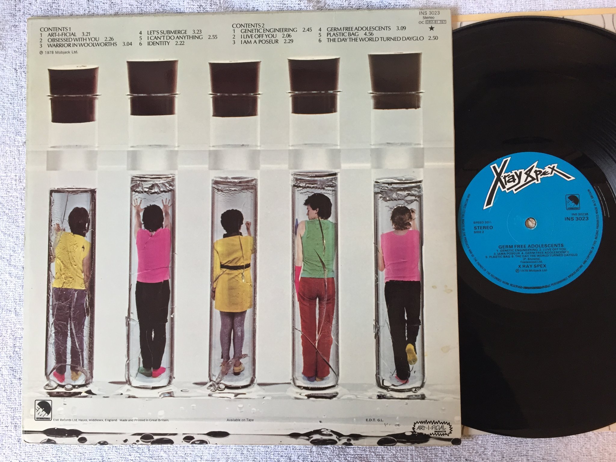 Omslagsbild för skivan XRAY SPEX germ free adolescents LP -78 UK EMI INS 3023