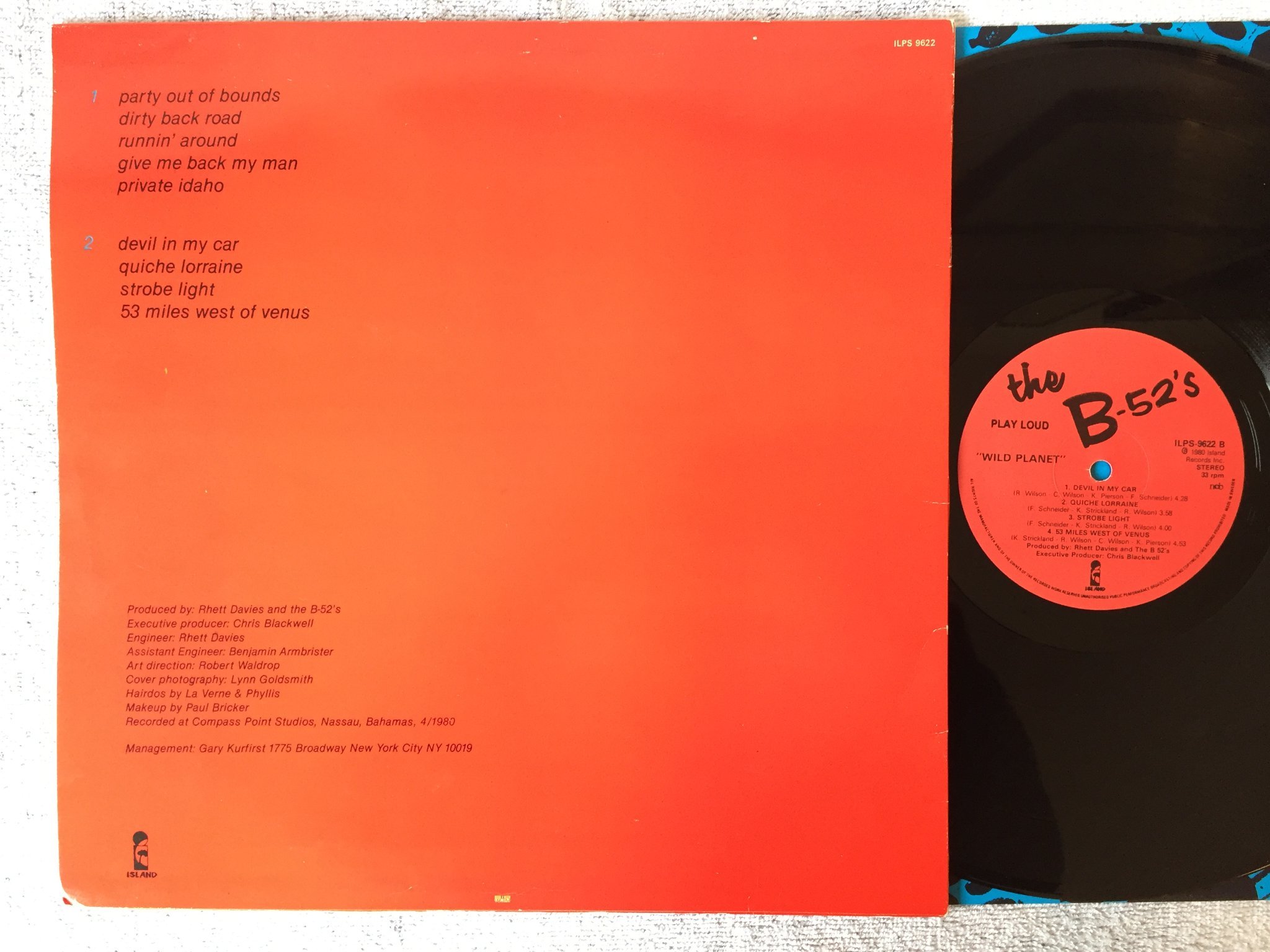 Omslagsbild för skivan THE B52's wild planet LP -80 Swe ISLAND ILPS 9622