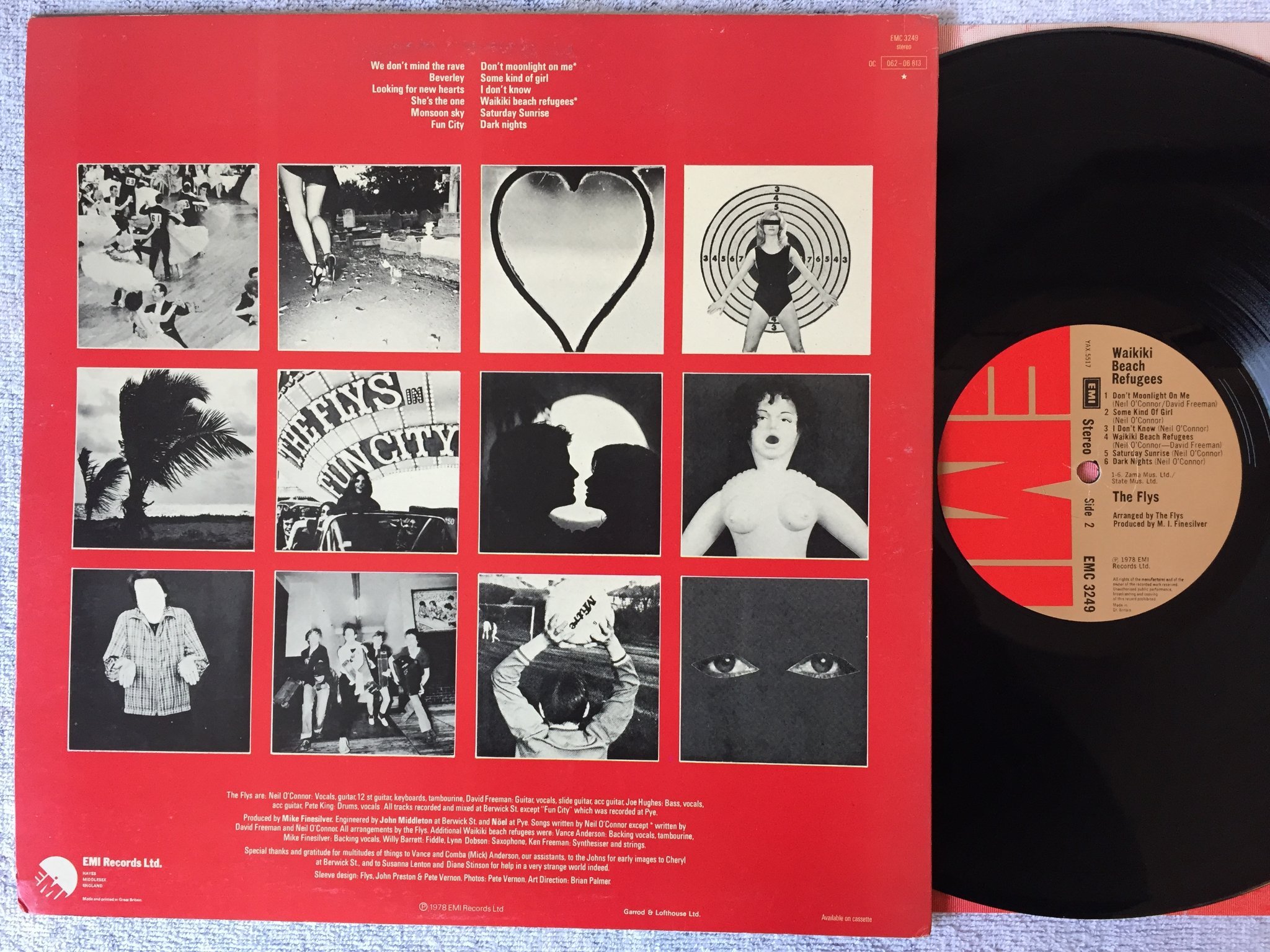 Omslagsbild för skivan THE FLYS waikiki beach refugees LP -78 UK EMI EMC 3249