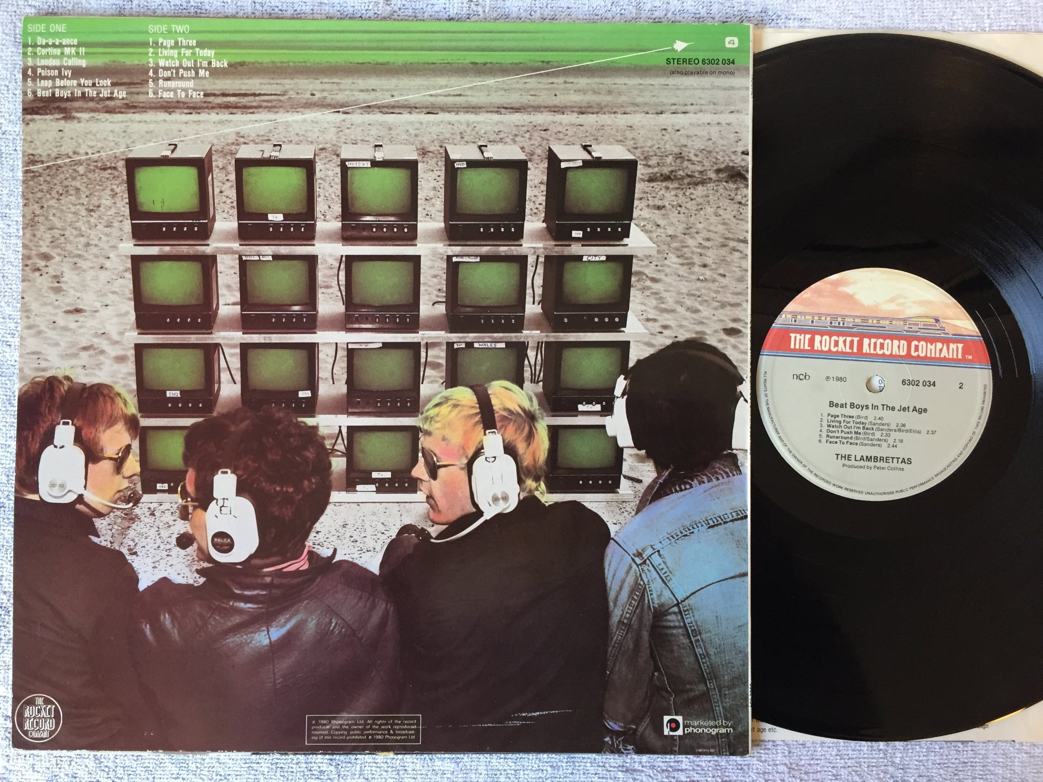 Omslagsbild för skivan LAMBRETTAS beat boys in the jet age LP -80 SWE ROCKET RECORD COMPANY 6302034